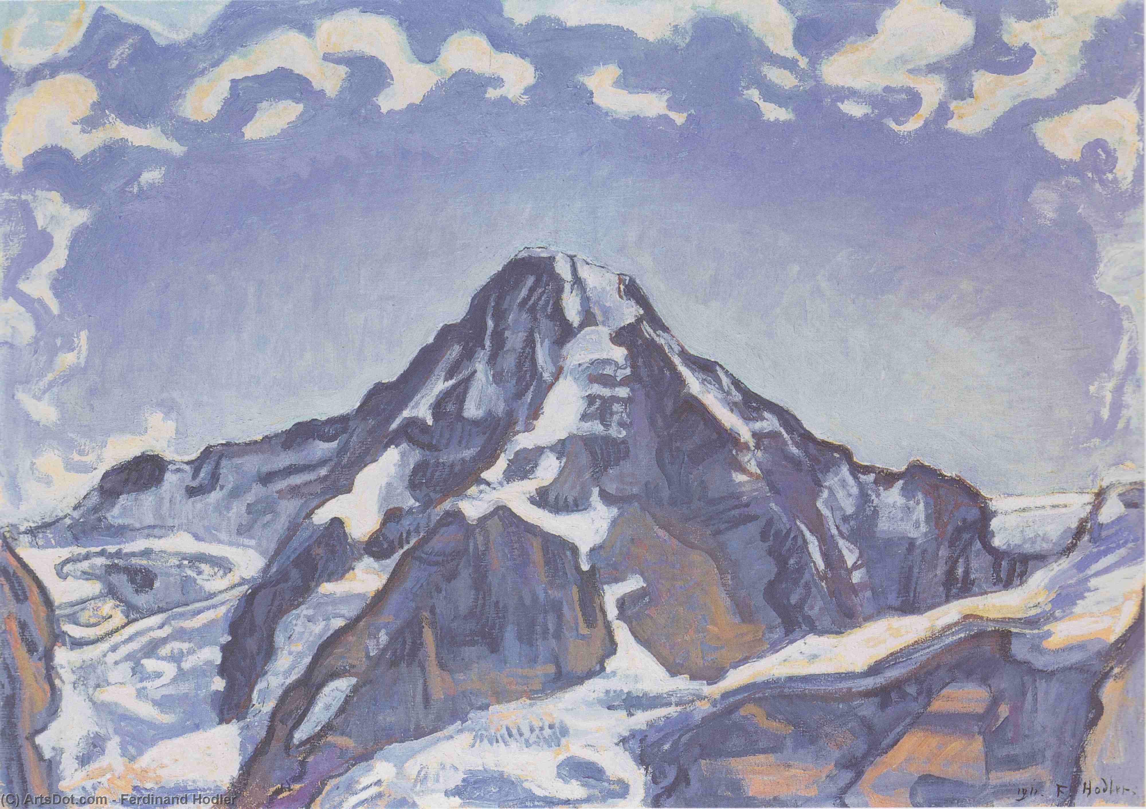 WikiOO.org - Εγκυκλοπαίδεια Καλών Τεχνών - Ζωγραφική, έργα τέχνης Ferdinand Hodler - The Monk with clouds