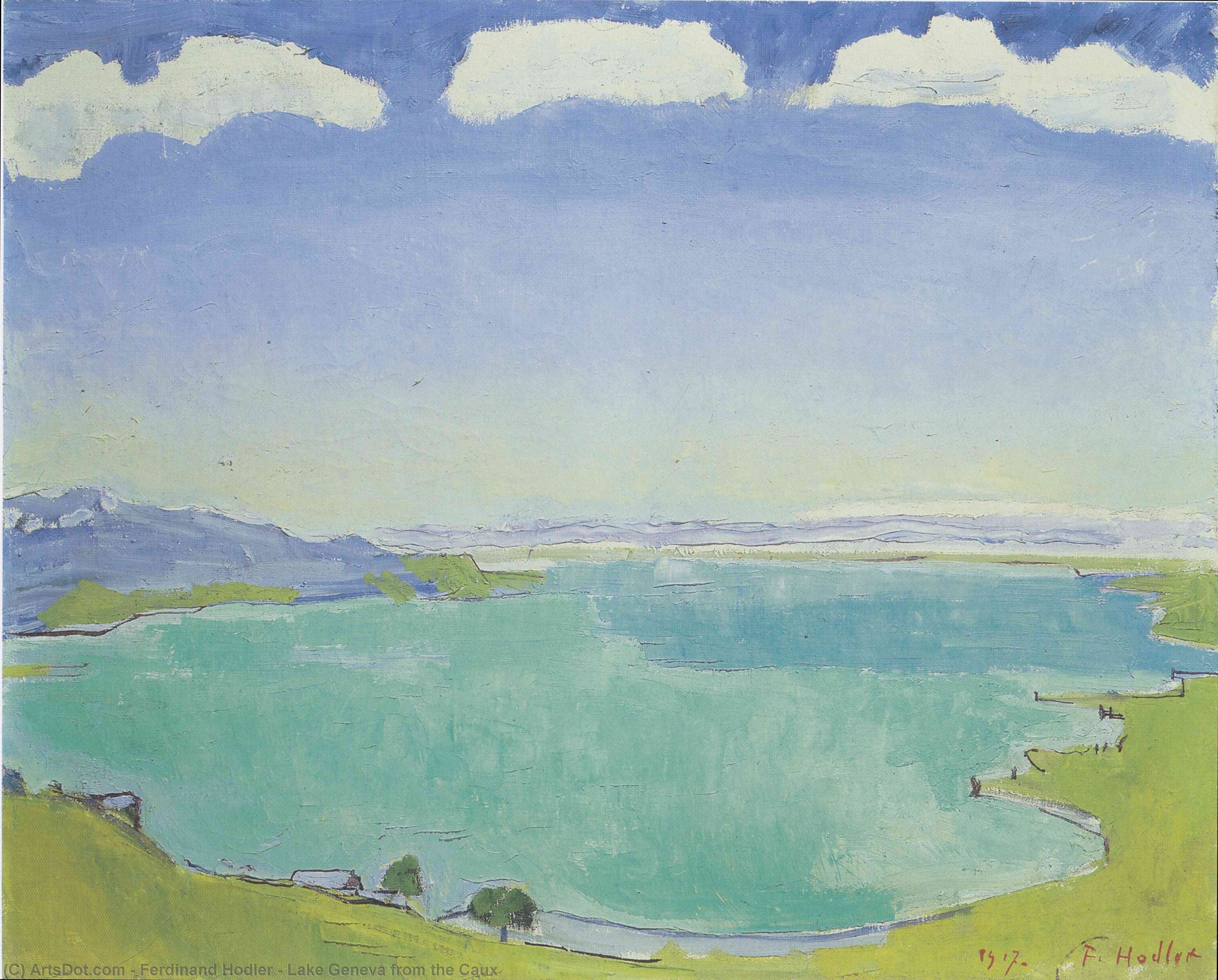 Wikioo.org - The Encyclopedia of Fine Arts - Painting, Artwork by Ferdinand Hodler - Lake Geneva from the Caux