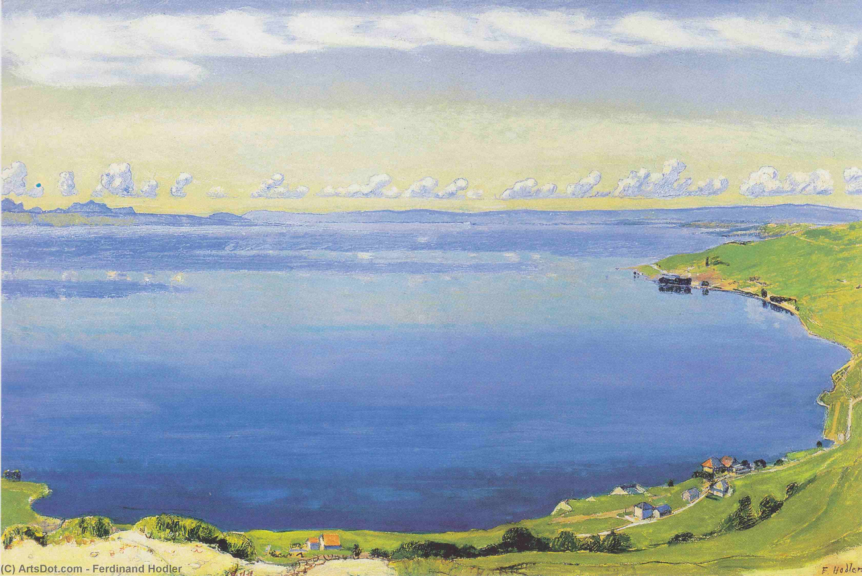 Wikioo.org - The Encyclopedia of Fine Arts - Painting, Artwork by Ferdinand Hodler - Lake Geneva from Chexbres