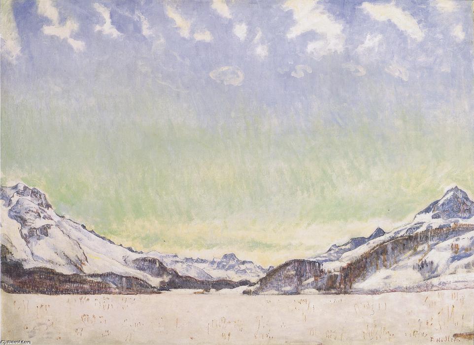 WikiOO.org - Enciklopedija dailės - Tapyba, meno kuriniai Ferdinand Hodler - Snow in the Engadine