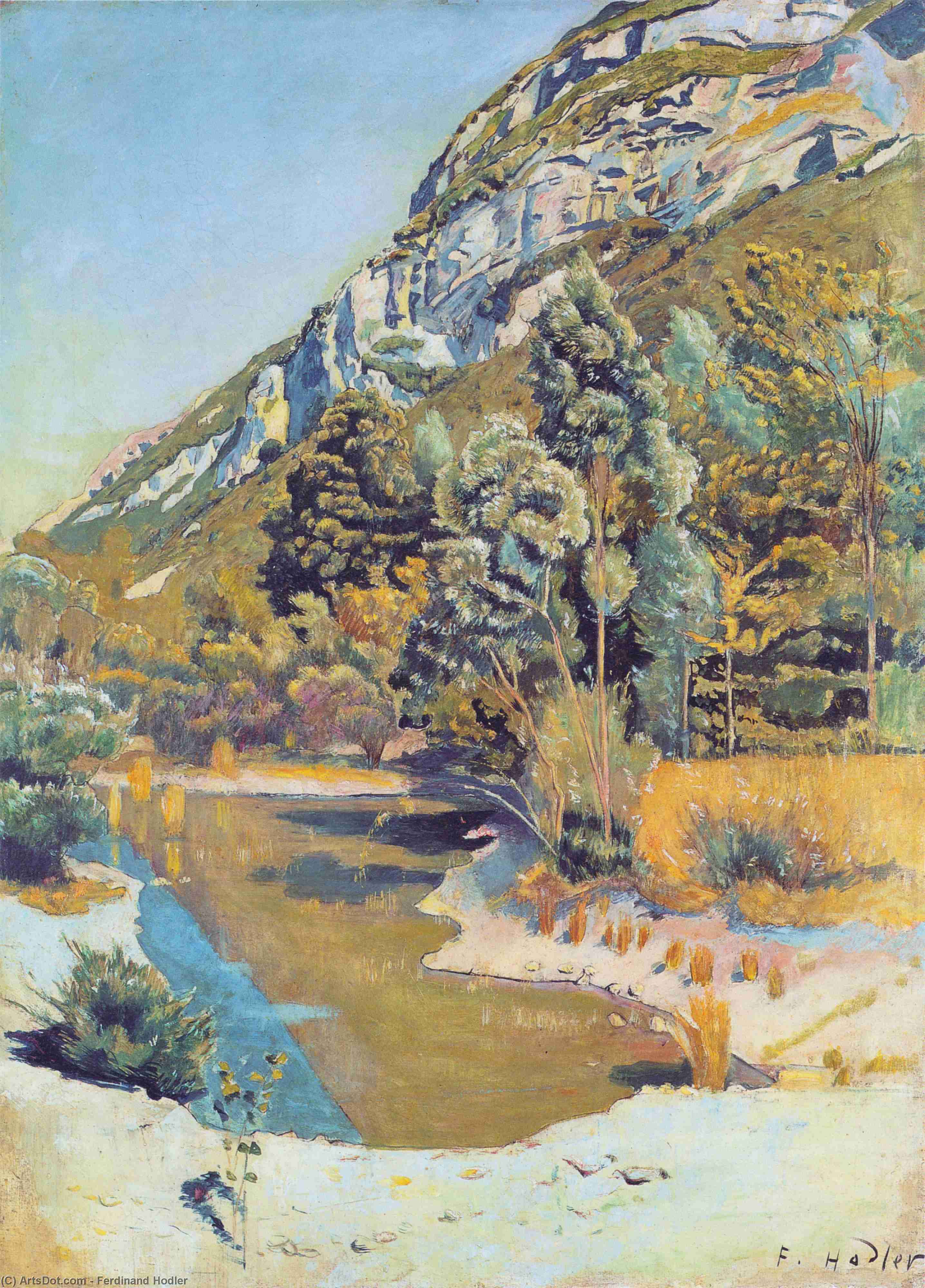 Wikioo.org - The Encyclopedia of Fine Arts - Painting, Artwork by Ferdinand Hodler - At the foot of the Petit Saleve