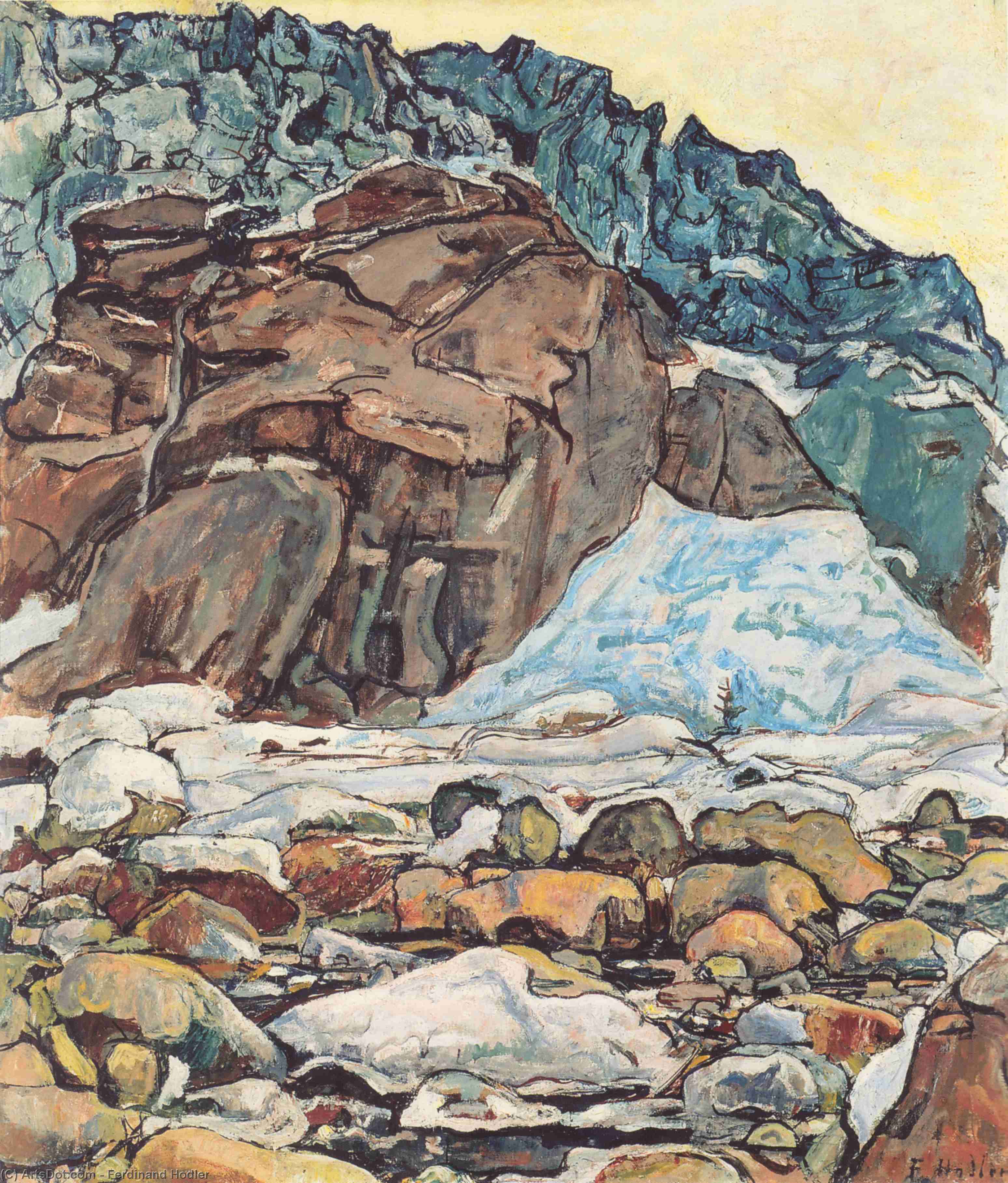 Wikioo.org - Encyklopedia Sztuk Pięknych - Malarstwo, Grafika Ferdinand Hodler - The Grindelwald glacier