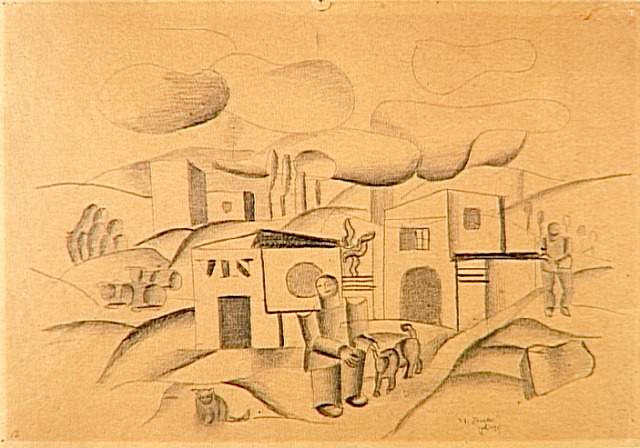 Wikioo.org - The Encyclopedia of Fine Arts - Painting, Artwork by Fernand Leger - Animated Landscape