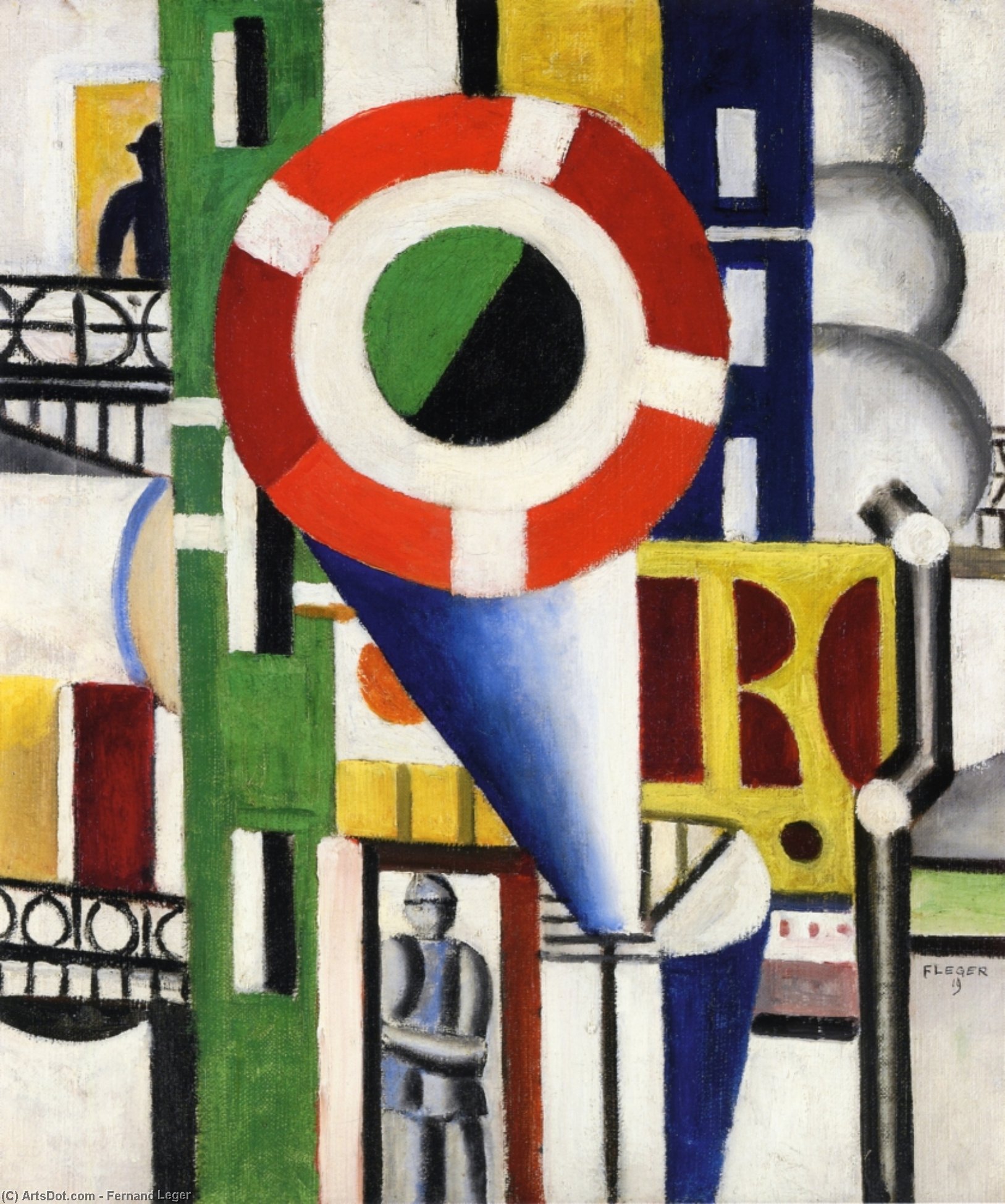 Wikioo.org - The Encyclopedia of Fine Arts - Painting, Artwork by Fernand Leger - A Disc in the City