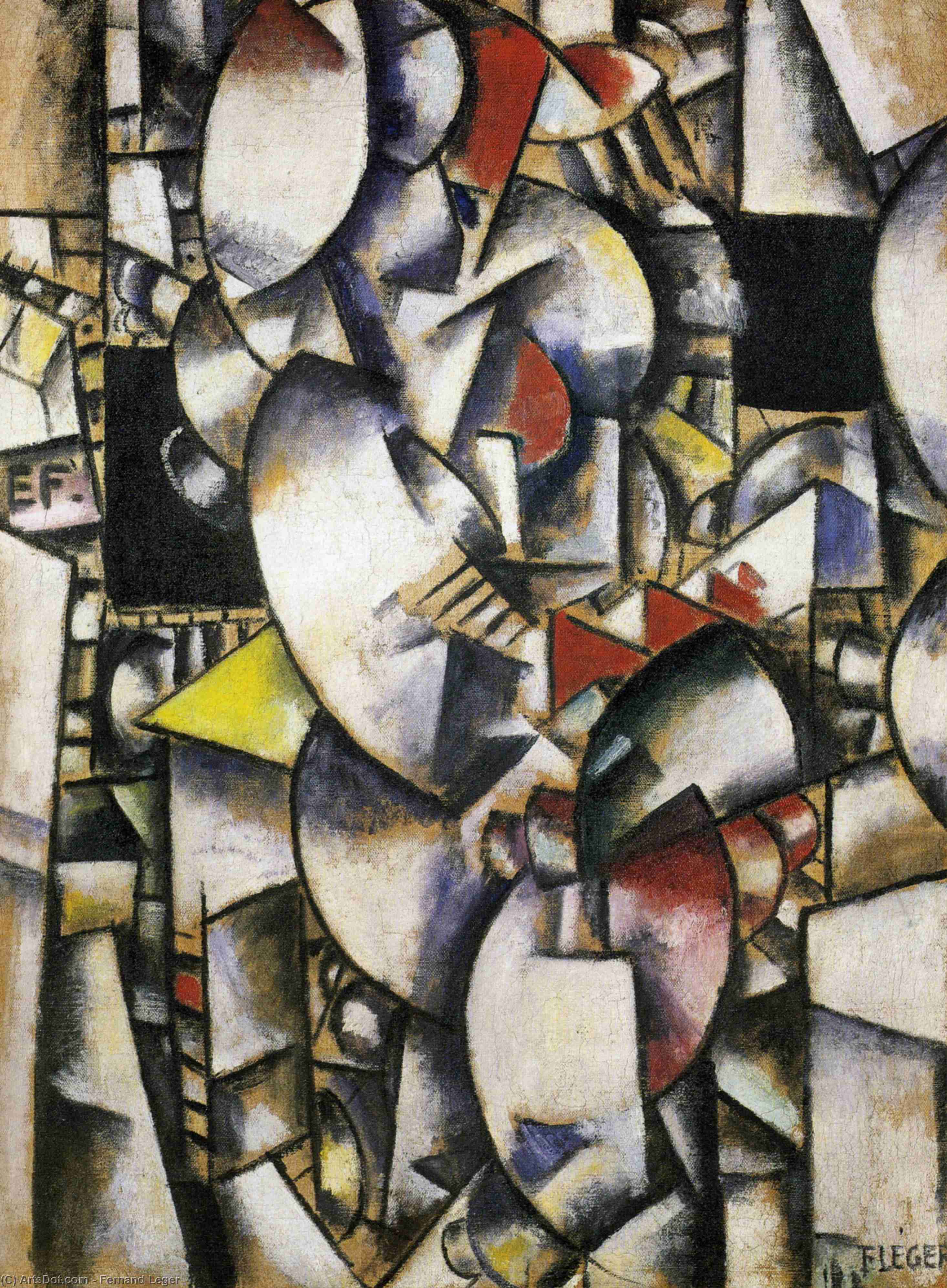 Wikioo.org - The Encyclopedia of Fine Arts - Painting, Artwork by Fernand Leger - Naked model in the workshop