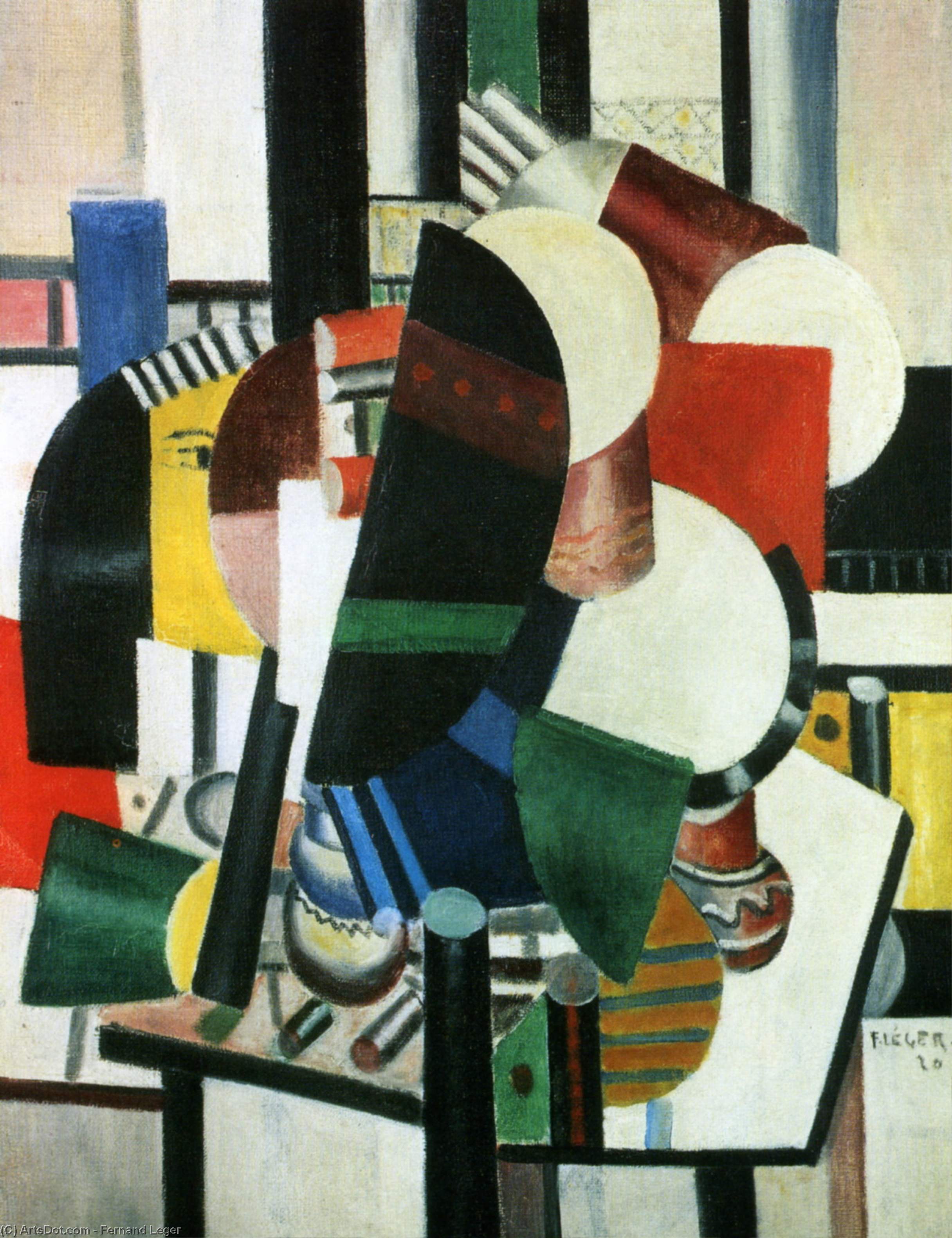 Wikioo.org - The Encyclopedia of Fine Arts - Painting, Artwork by Fernand Leger - Woman with flower portrait study