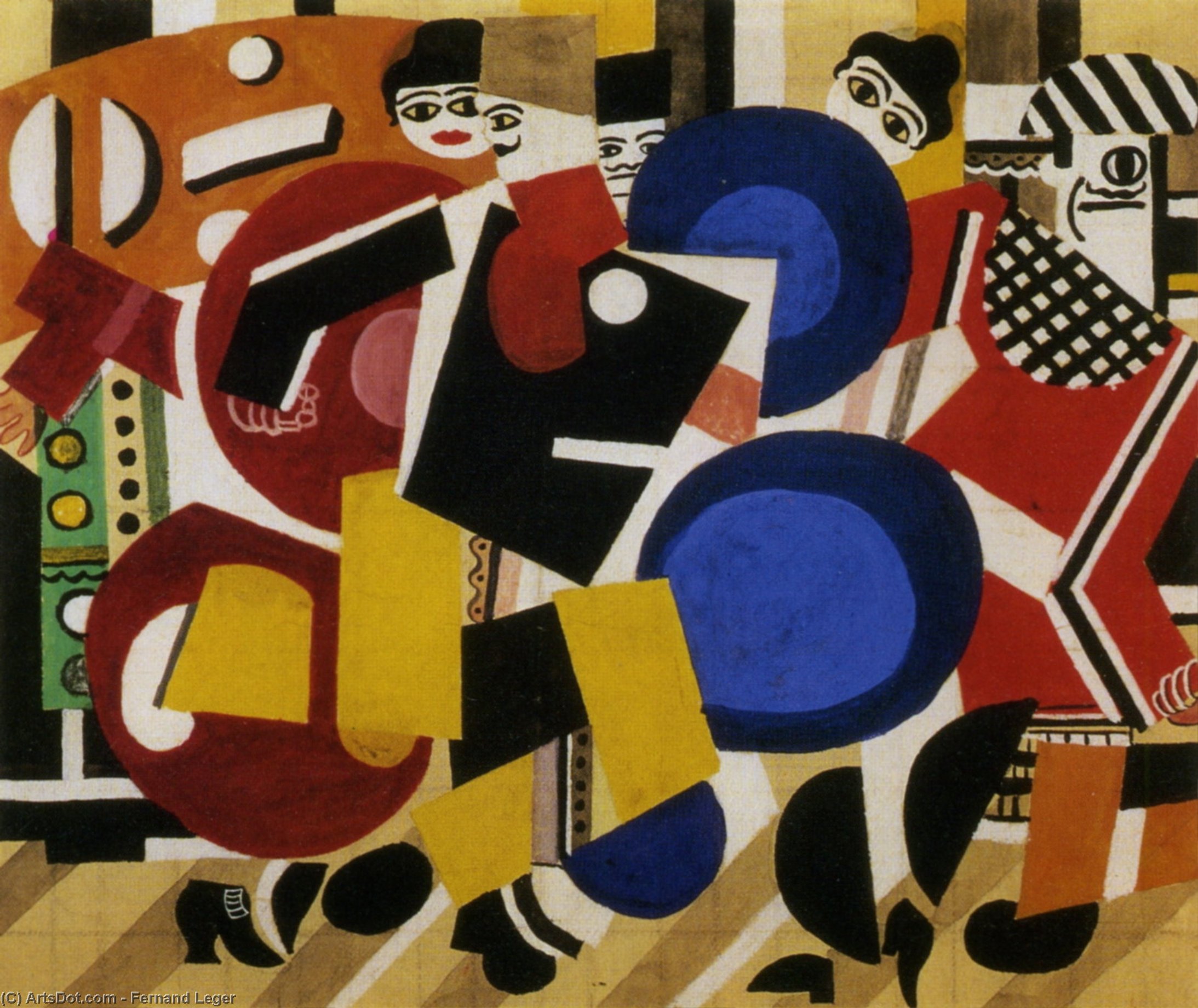Wikioo.org - The Encyclopedia of Fine Arts - Painting, Artwork by Fernand Leger - Skating Rink drawing of the curtain of scene