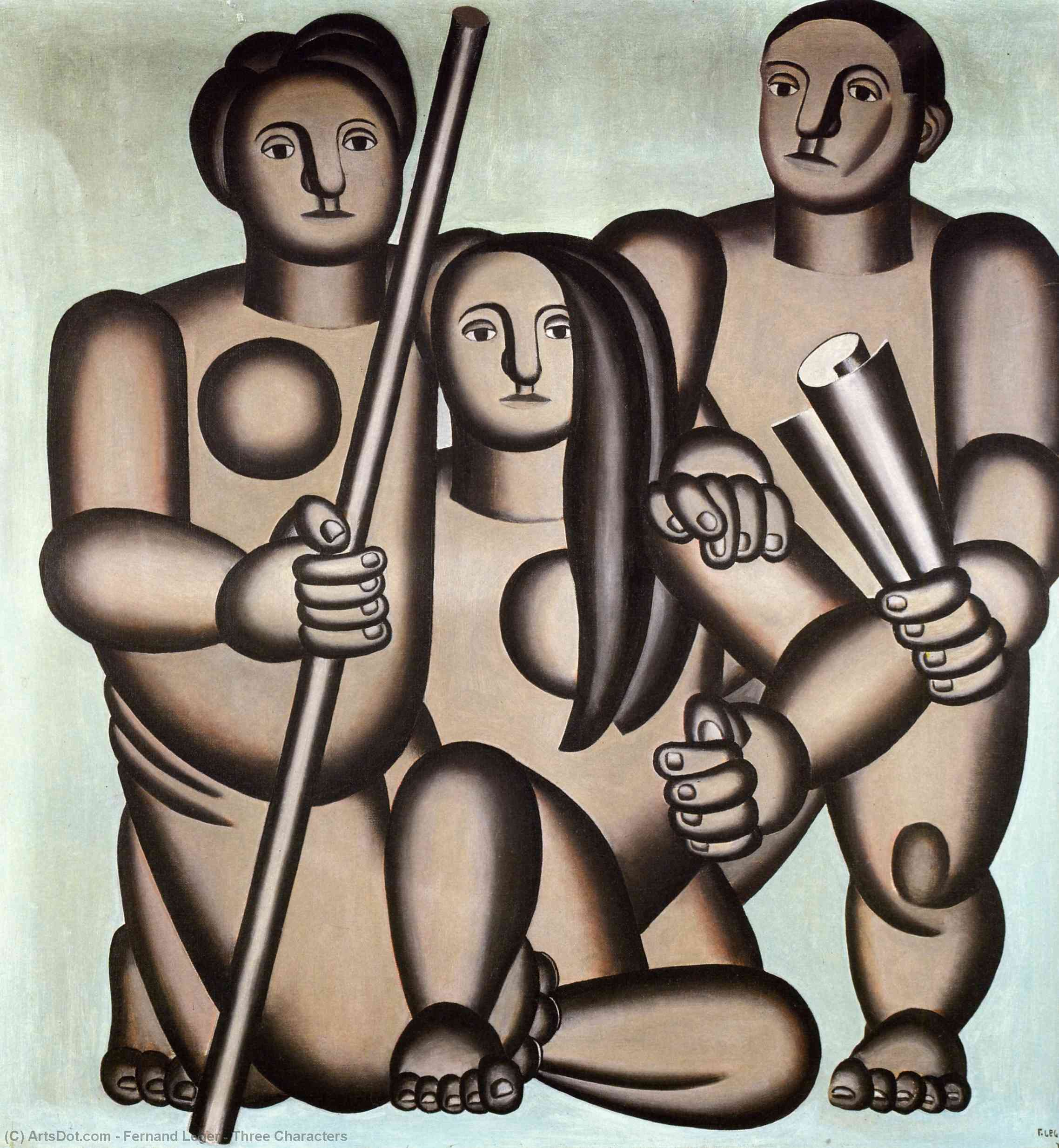 Wikioo.org - สารานุกรมวิจิตรศิลป์ - จิตรกรรม Fernand Leger - Three Characters