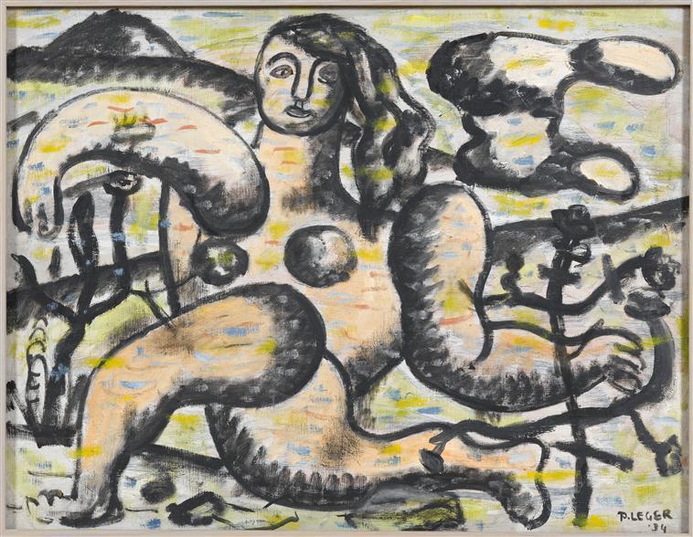 WikiOO.org - Encyclopedia of Fine Arts - Maľba, Artwork Fernand Leger - The kneeling woman