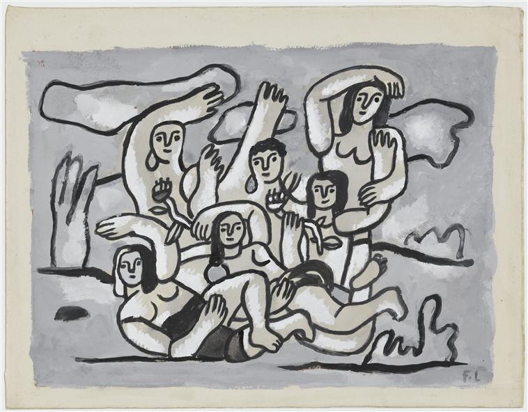 Wikioo.org - สารานุกรมวิจิตรศิลป์ - จิตรกรรม Fernand Leger - The Bathers