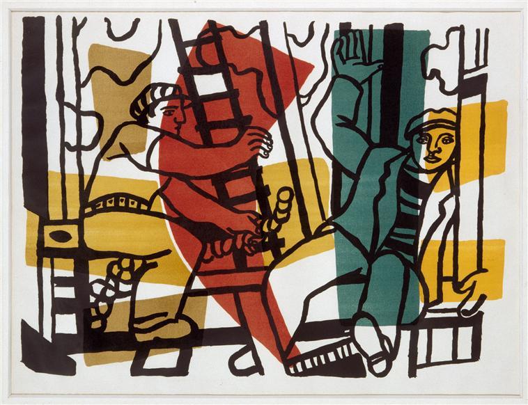Wikioo.org - The Encyclopedia of Fine Arts - Painting, Artwork by Fernand Leger - The Builders (outside color)