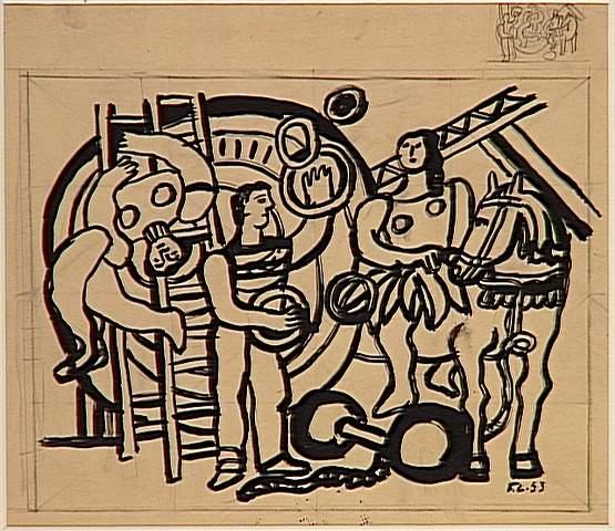 Wikioo.org - The Encyclopedia of Fine Arts - Painting, Artwork by Fernand Leger - The rider ( the juggler, the acrobat)