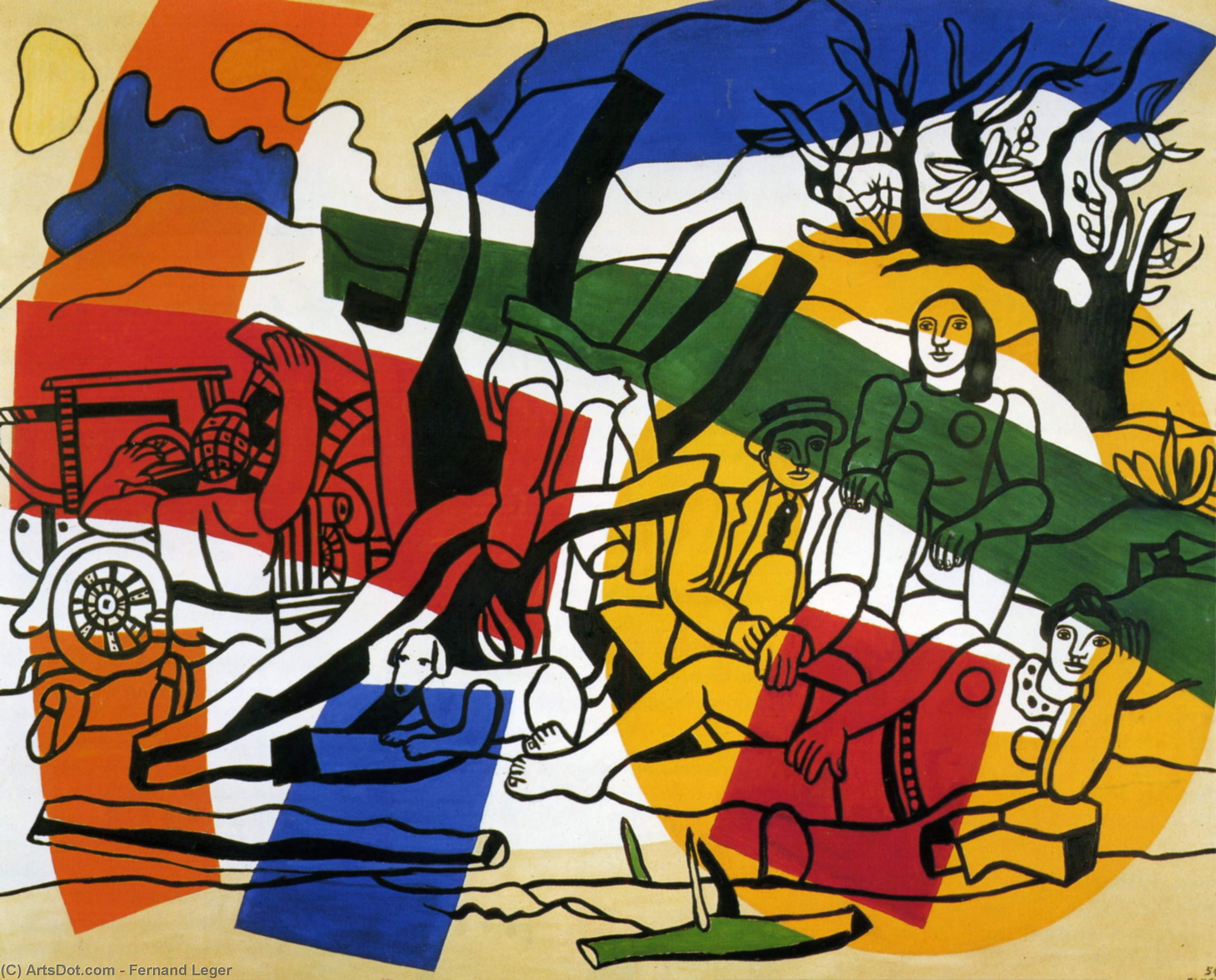 WikiOO.org - Enciclopedia of Fine Arts - Pictura, lucrări de artă Fernand Leger - The Outing in the country