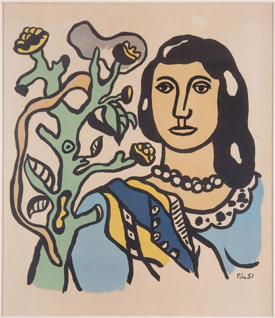 Wikioo.org - The Encyclopedia of Fine Arts - Painting, Artwork by Fernand Leger - The woman and the flower