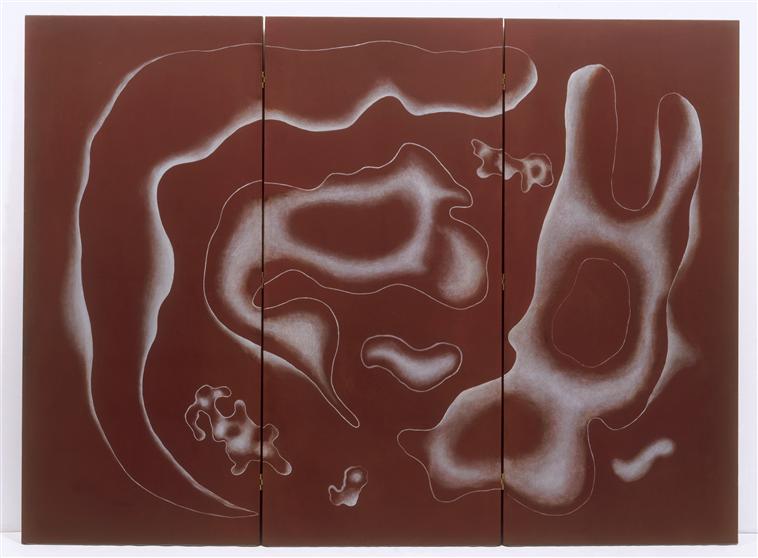 WikiOO.org - Encyclopedia of Fine Arts - Maľba, Artwork Fernand Leger - Screen, three sheets, composing on brown background