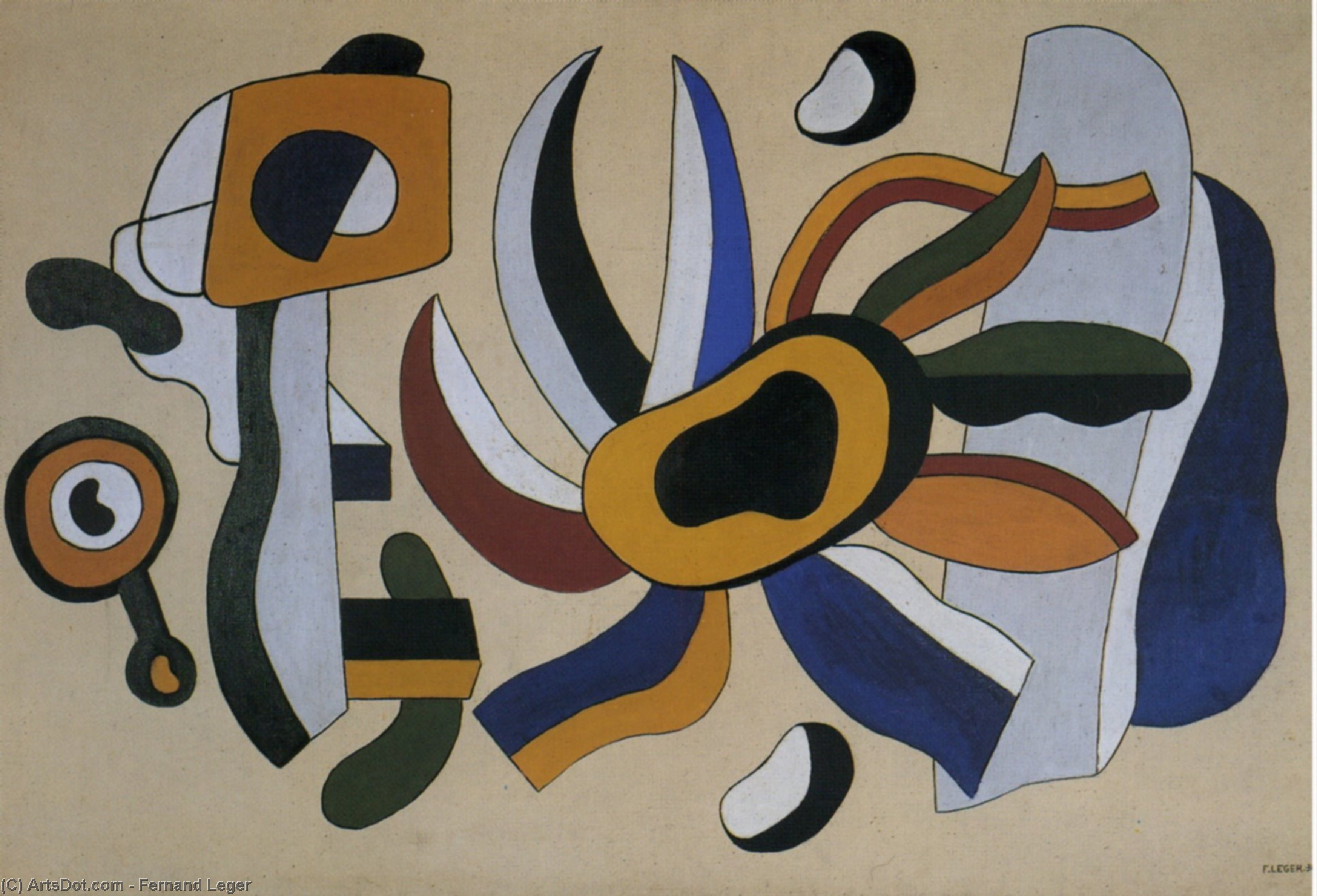 Wikioo.org - The Encyclopedia of Fine Arts - Painting, Artwork by Fernand Leger - The polychrome Fleur