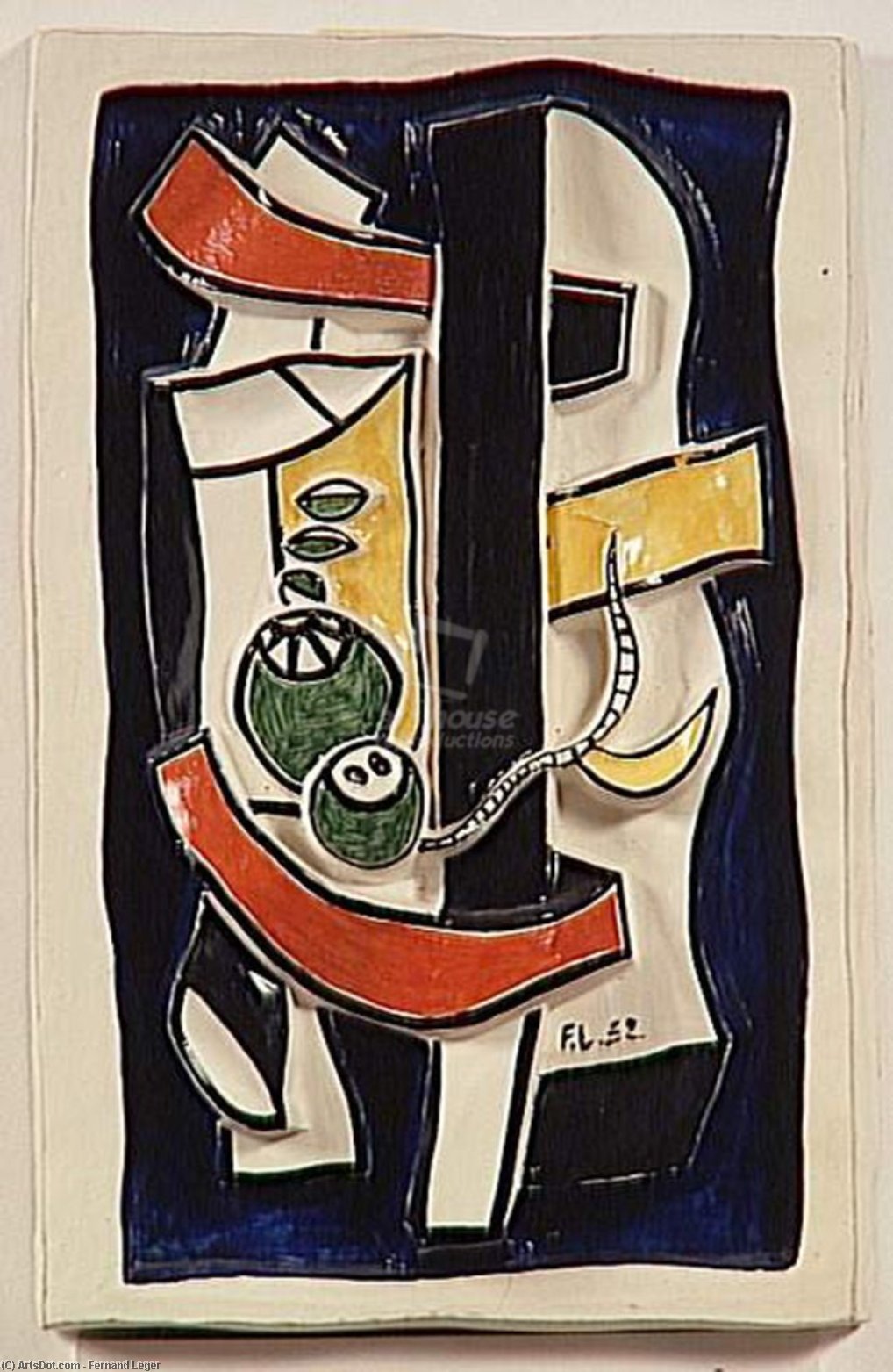 Wikioo.org - The Encyclopedia of Fine Arts - Painting, Artwork by Fernand Leger - Green fruit on a blue background
