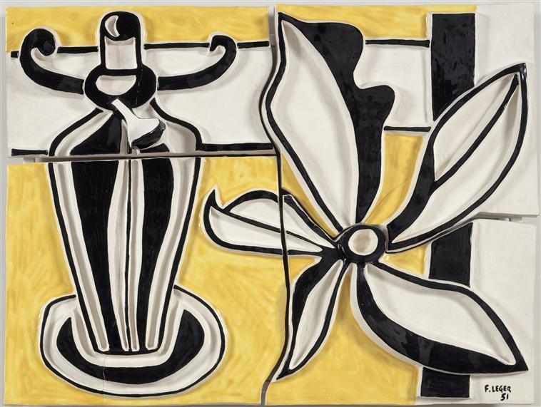 WikiOO.org - Encyclopedia of Fine Arts - Schilderen, Artwork Fernand Leger - Lamp and flower (the candlestick)