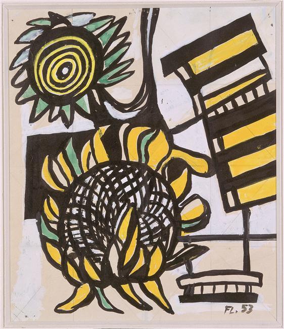 WikiOO.org - Encyclopedia of Fine Arts - Maľba, Artwork Fernand Leger - Sunflowers