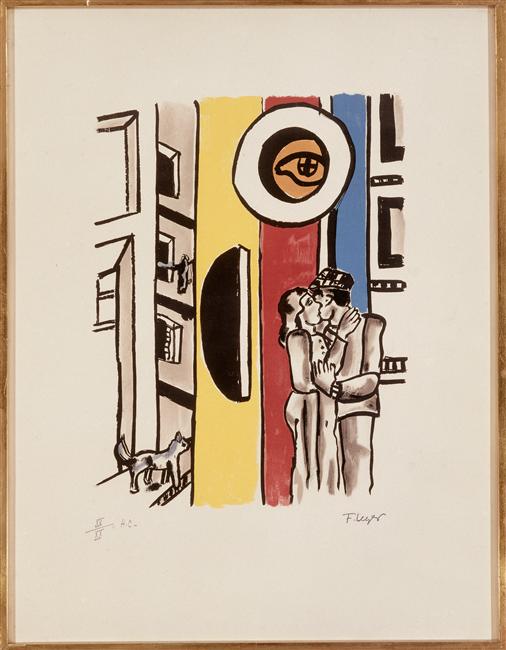 WikiOO.org - Encyclopedia of Fine Arts - Maľba, Artwork Fernand Leger - Lovers in the Street