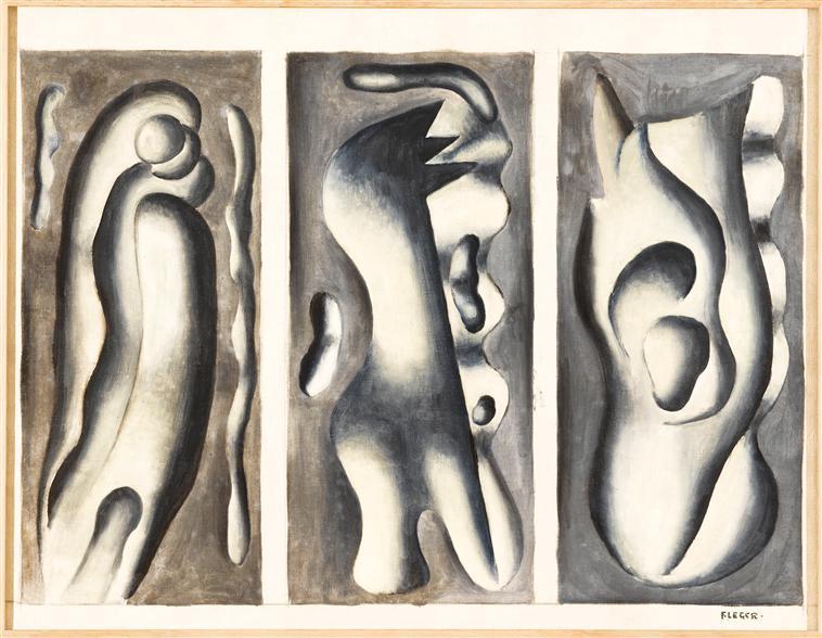 WikiOO.org - Encyclopedia of Fine Arts - Maleri, Artwork Fernand Leger - Tails of comets (study for a screen)