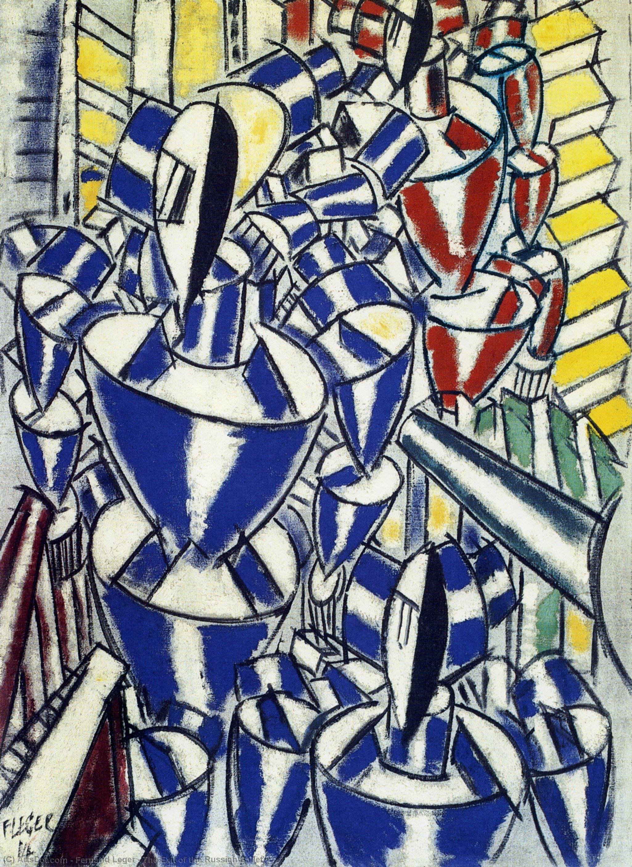 WikiOO.org - Encyclopedia of Fine Arts - Maleri, Artwork Fernand Leger - The Exit of the Russian Ballet