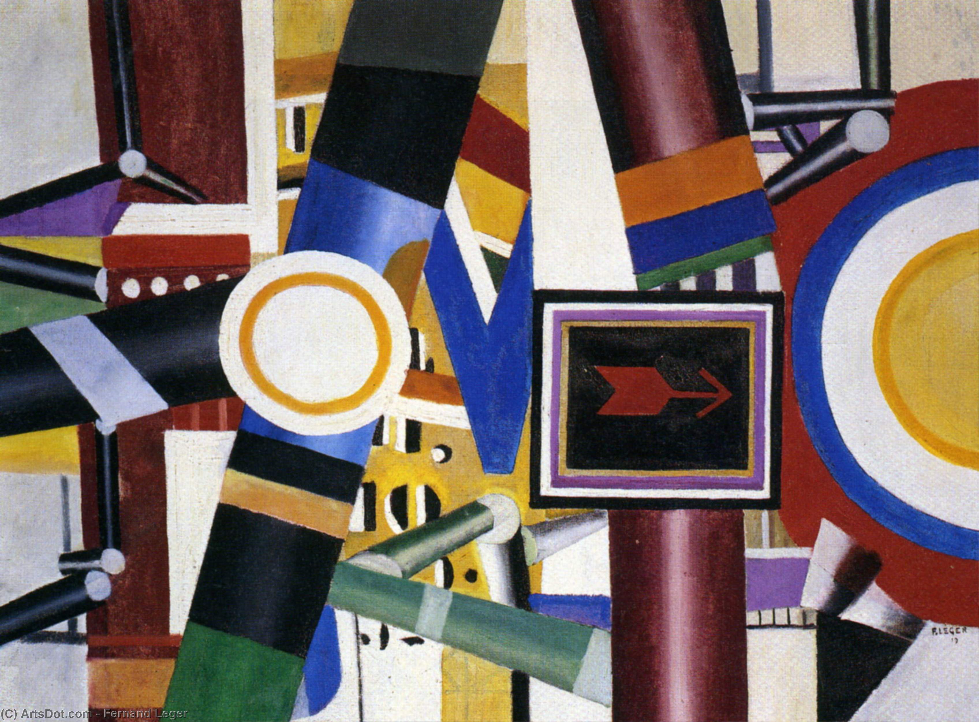 Wikioo.org - The Encyclopedia of Fine Arts - Painting, Artwork by Fernand Leger - The level crossing (final state)