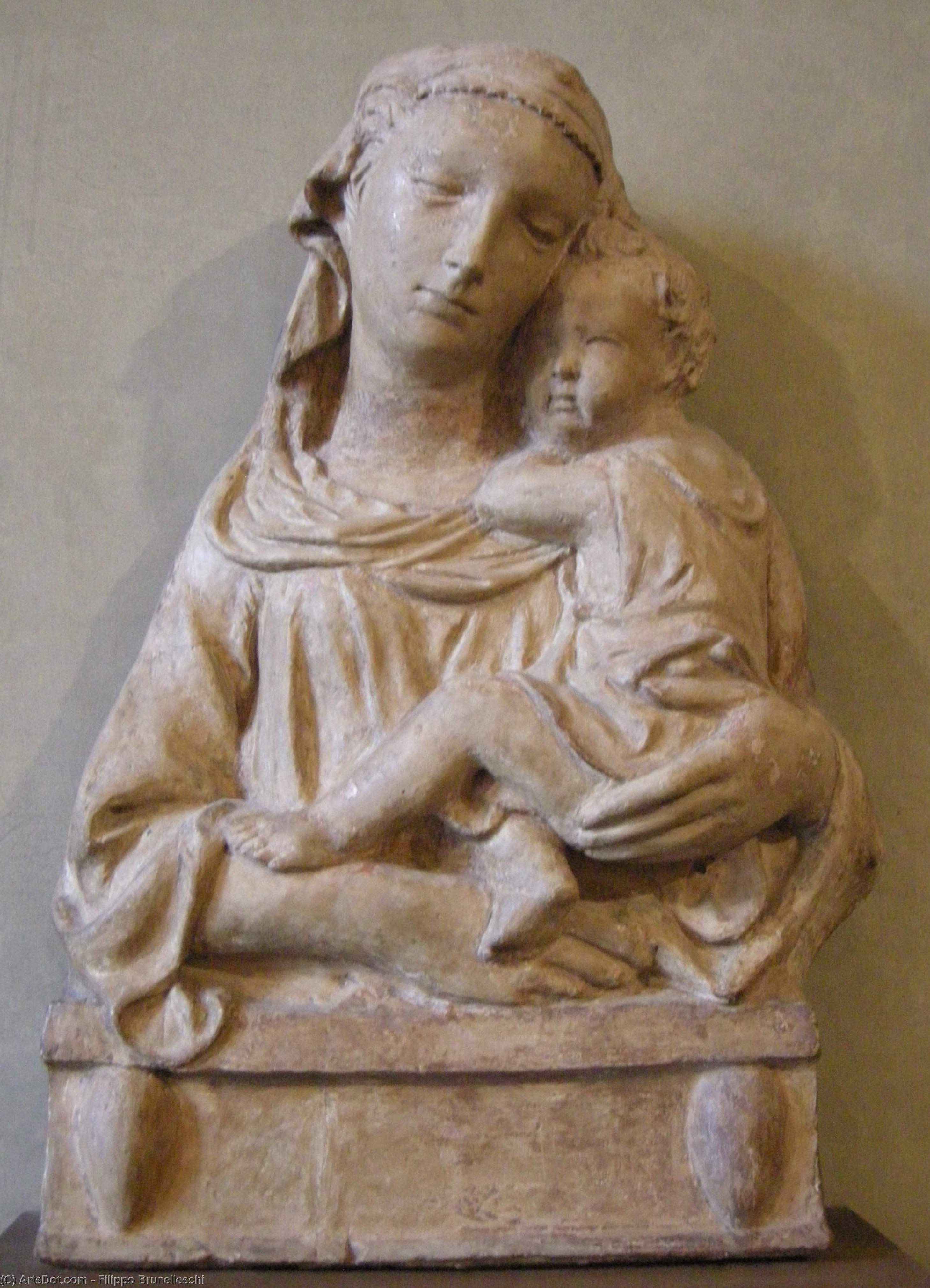 Wikioo.org – La Enciclopedia de las Bellas Artes - Pintura, Obras de arte de Filippo Brunelleschi - Virgen con el Niño