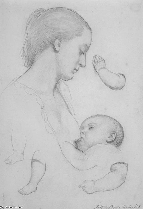 WikiOO.org - Енциклопедия за изящни изкуства - Живопис, Произведения на изкуството Ford Madox Brown - The Young Mother