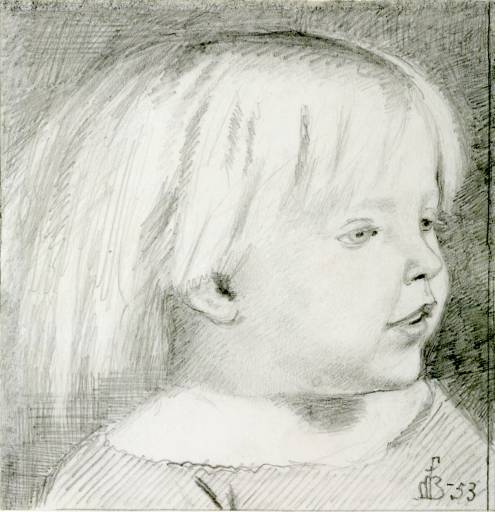 WikiOO.org – 美術百科全書 - 繪畫，作品 Ford Madox Brown - 凯茜·马多克斯·布朗在三岁