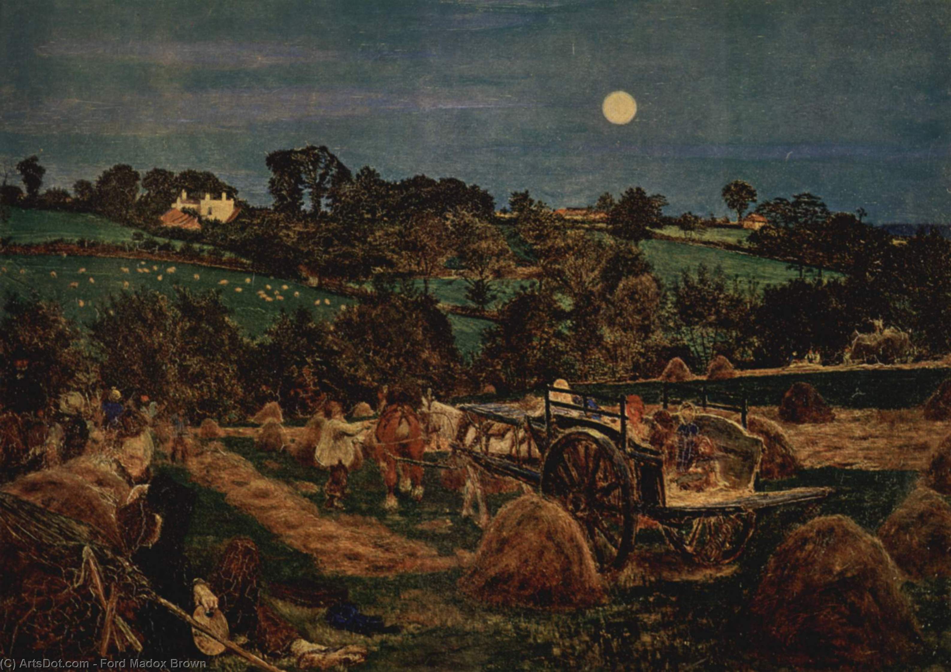 Wikioo.org - The Encyclopedia of Fine Arts - Painting, Artwork by Ford Madox Brown - The hay harvest