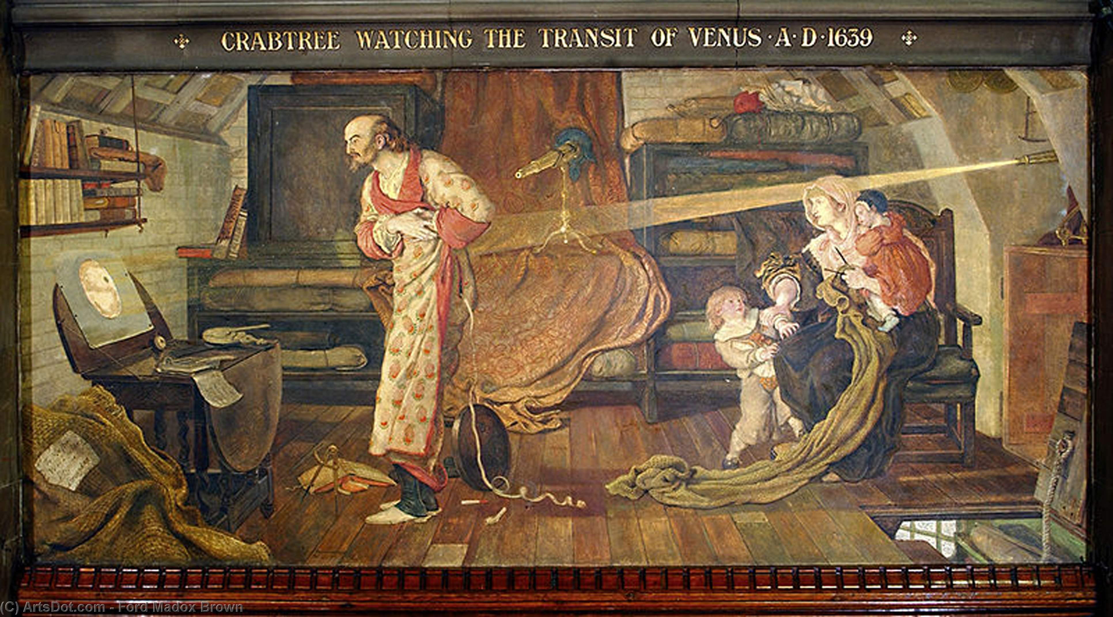 WikiOO.org - Энциклопедия изобразительного искусства - Живопись, Картины  Ford Madox Brown - Крабтри смотреть Транзит Венеры в году 1639