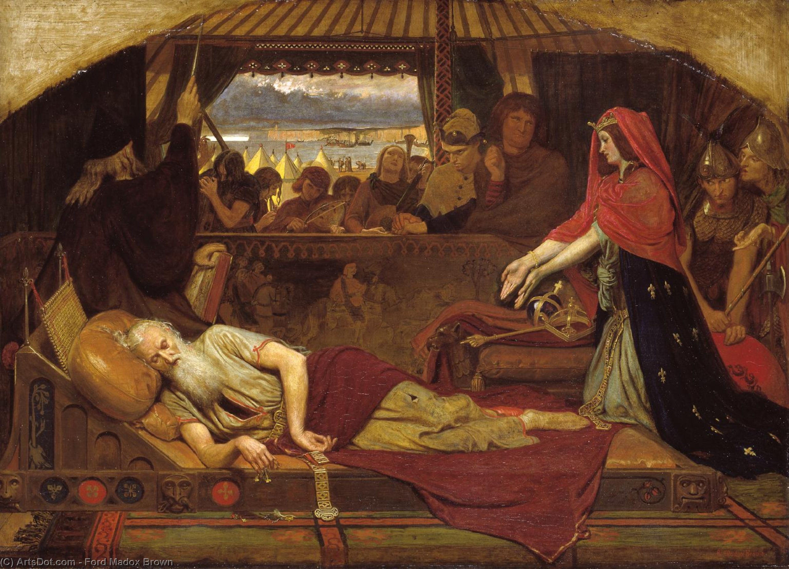 Wikioo.org - สารานุกรมวิจิตรศิลป์ - จิตรกรรม Ford Madox Brown - Lear and Cordelia