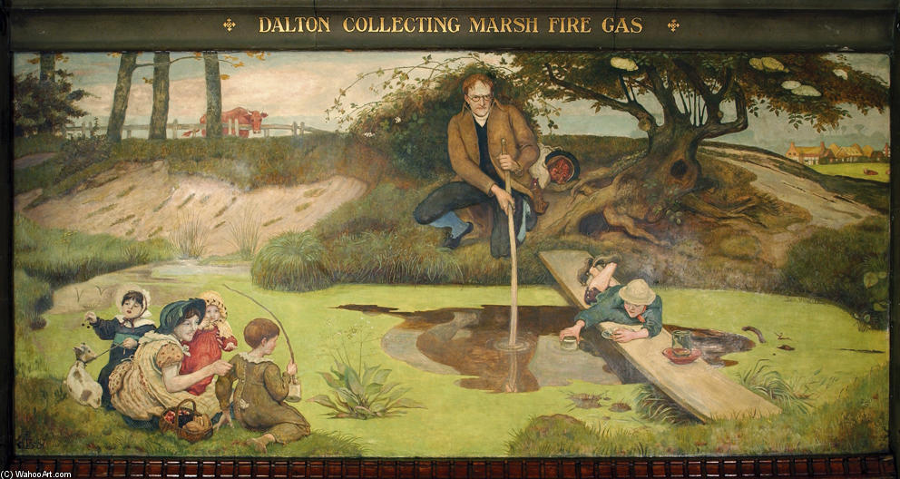 WikiOO.org - Εγκυκλοπαίδεια Καλών Τεχνών - Ζωγραφική, έργα τέχνης Ford Madox Brown - Dalton Collecting Marsh Fire Gas