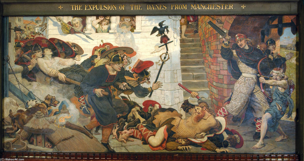 WikiOO.org - Encyclopedia of Fine Arts - Lukisan, Artwork Ford Madox Brown - The Expulsion of the Danes from Manchester