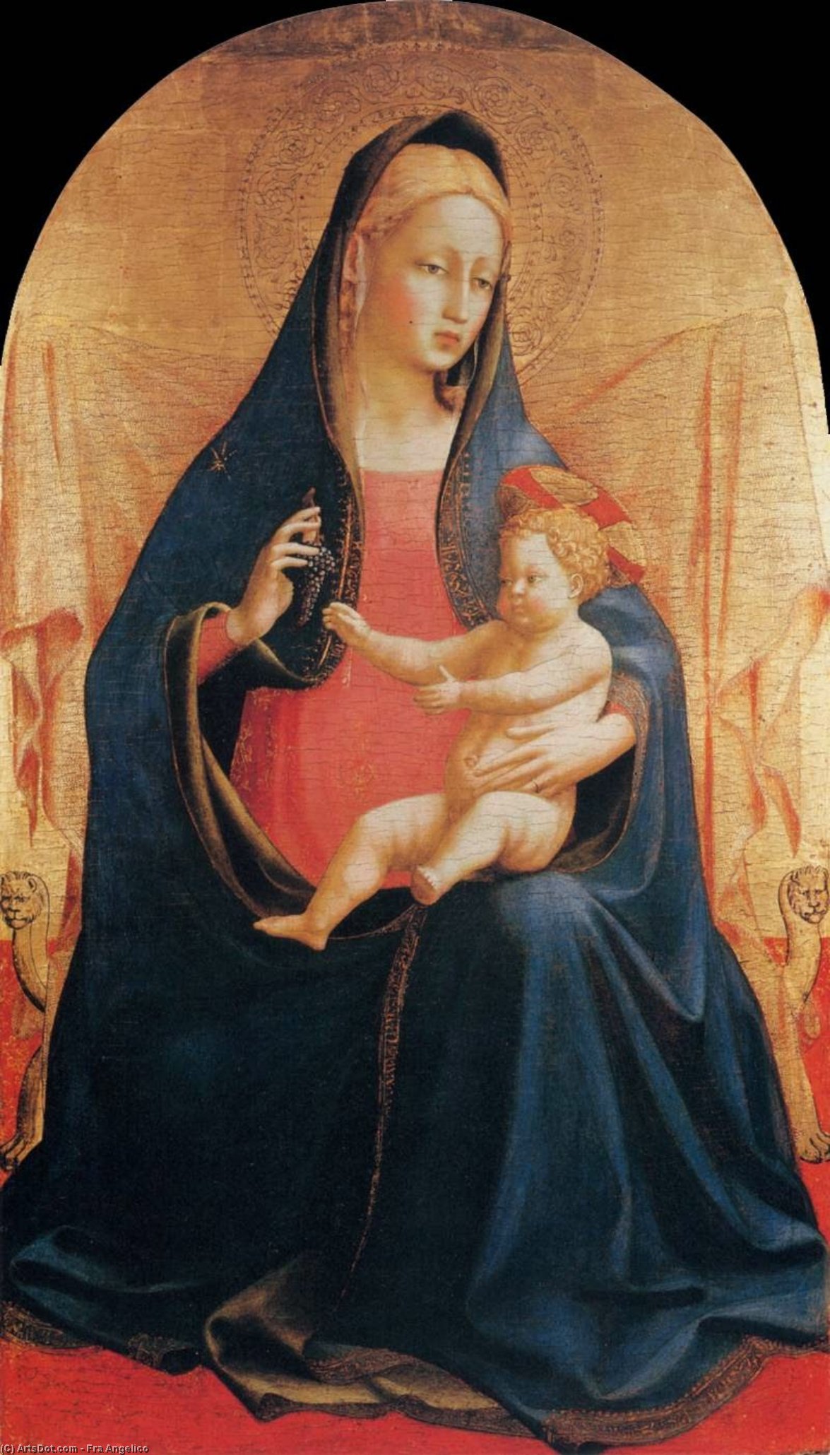 Wikioo.org - The Encyclopedia of Fine Arts - Painting, Artwork by Fra Angelico - Madonna and Child of the Grapes