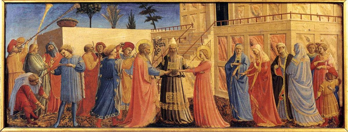 Wikioo.org - The Encyclopedia of Fine Arts - Painting, Artwork by Fra Angelico - Marriage of the Virgin