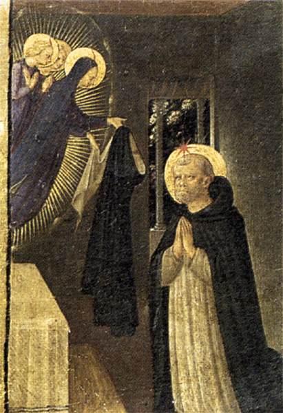 Wikioo.org - The Encyclopedia of Fine Arts - Painting, Artwork by Fra Angelico - The Virgin Consigns the Habit to St Dominic