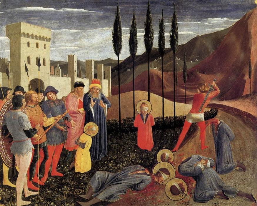 Wikioo.org - The Encyclopedia of Fine Arts - Painting, Artwork by Fra Angelico - Beheading of Saint Cosmas and Saint Damian