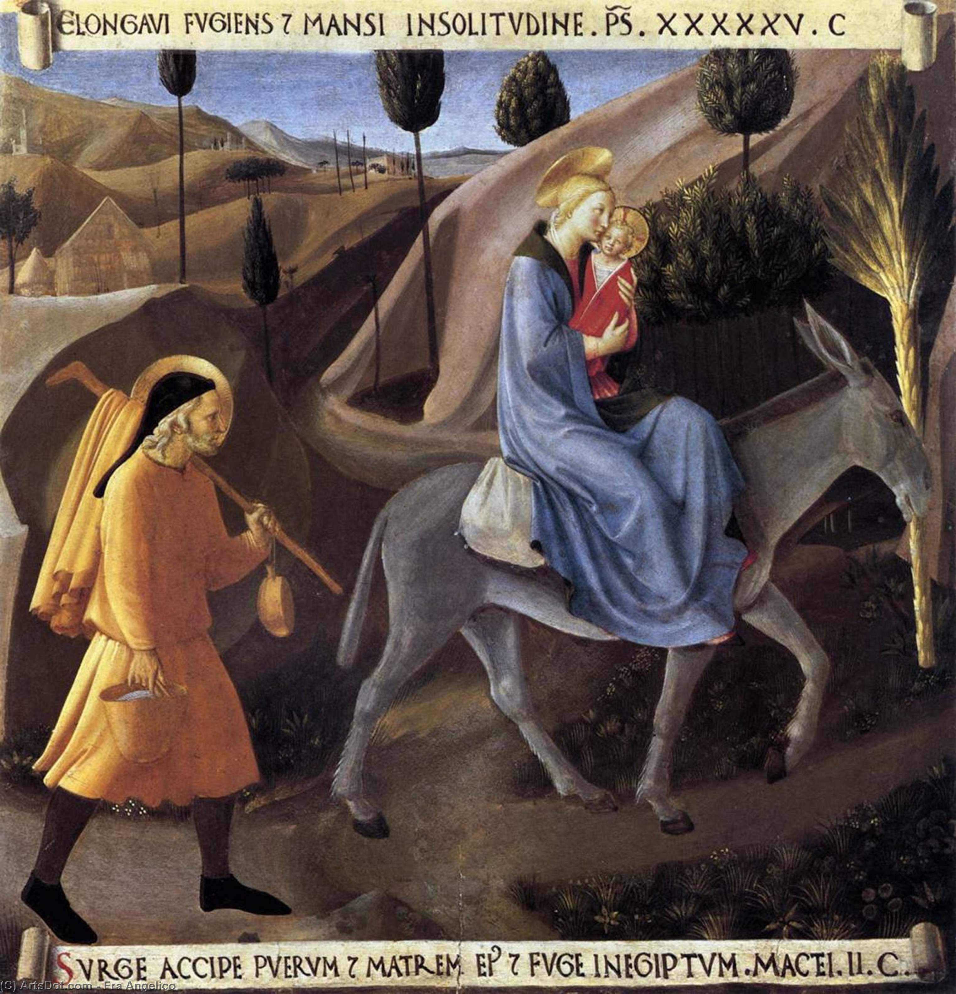 WikiOO.org - 백과 사전 - 회화, 삽화 Fra Angelico - Flight into Egypt