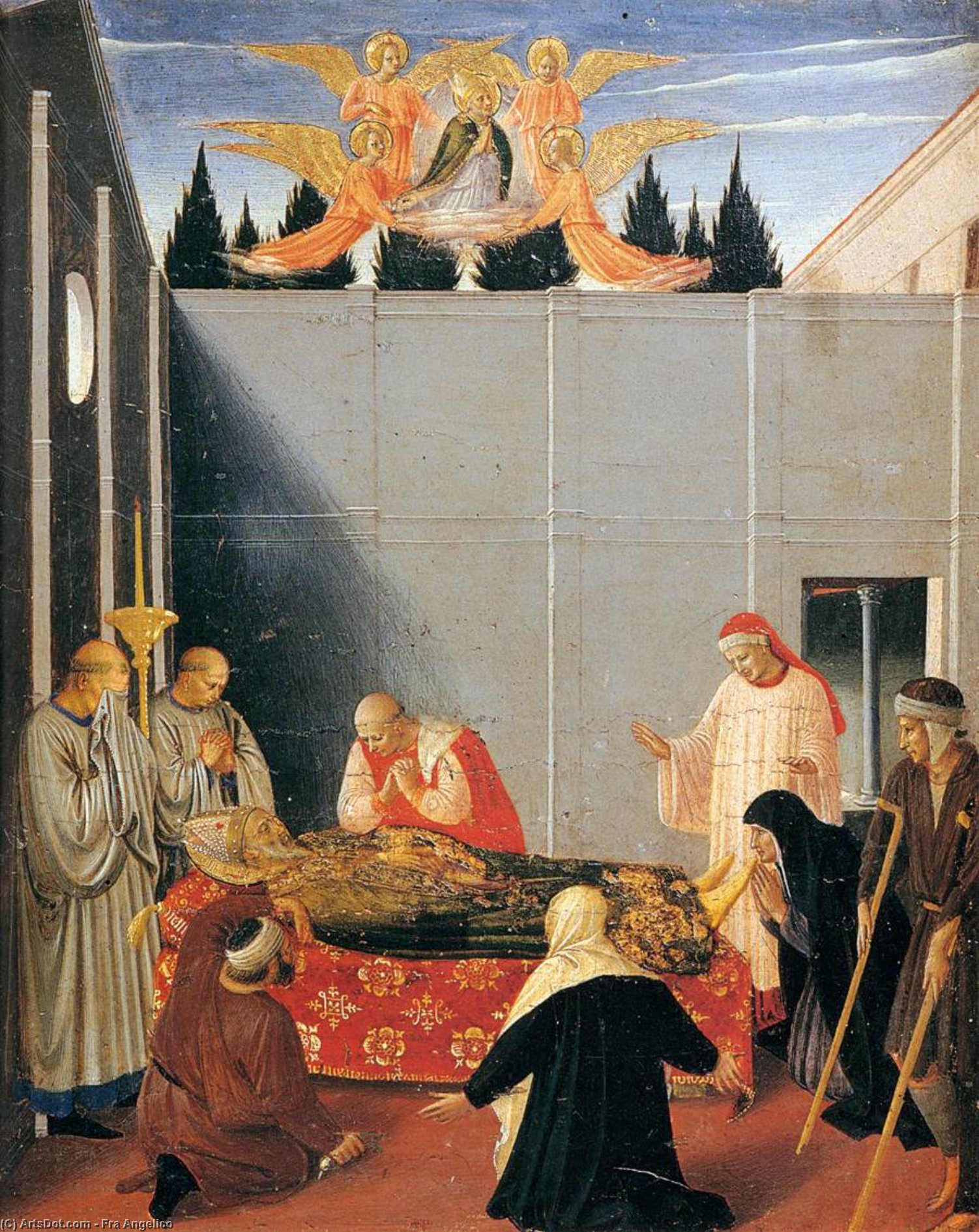 Wikioo.org - The Encyclopedia of Fine Arts - Painting, Artwork by Fra Angelico - The Story of St Nicholas: The Death of the Saint