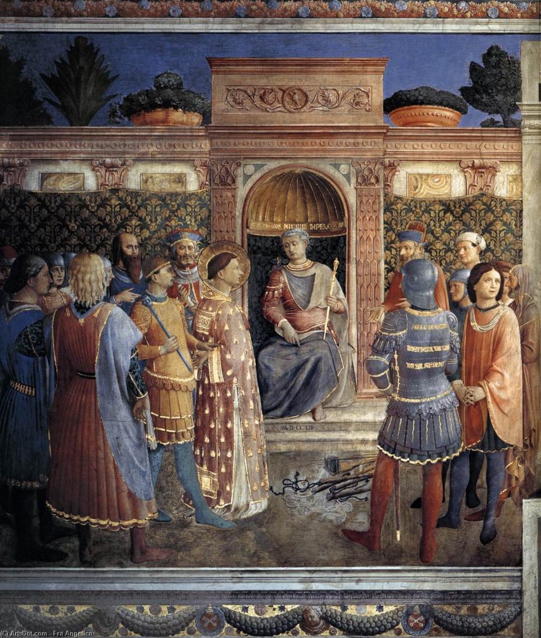 Wikioo.org – L'Enciclopedia delle Belle Arti - Pittura, Opere di Fra Angelico - Condanna di San Lorenzo dall imperatore Valeriano