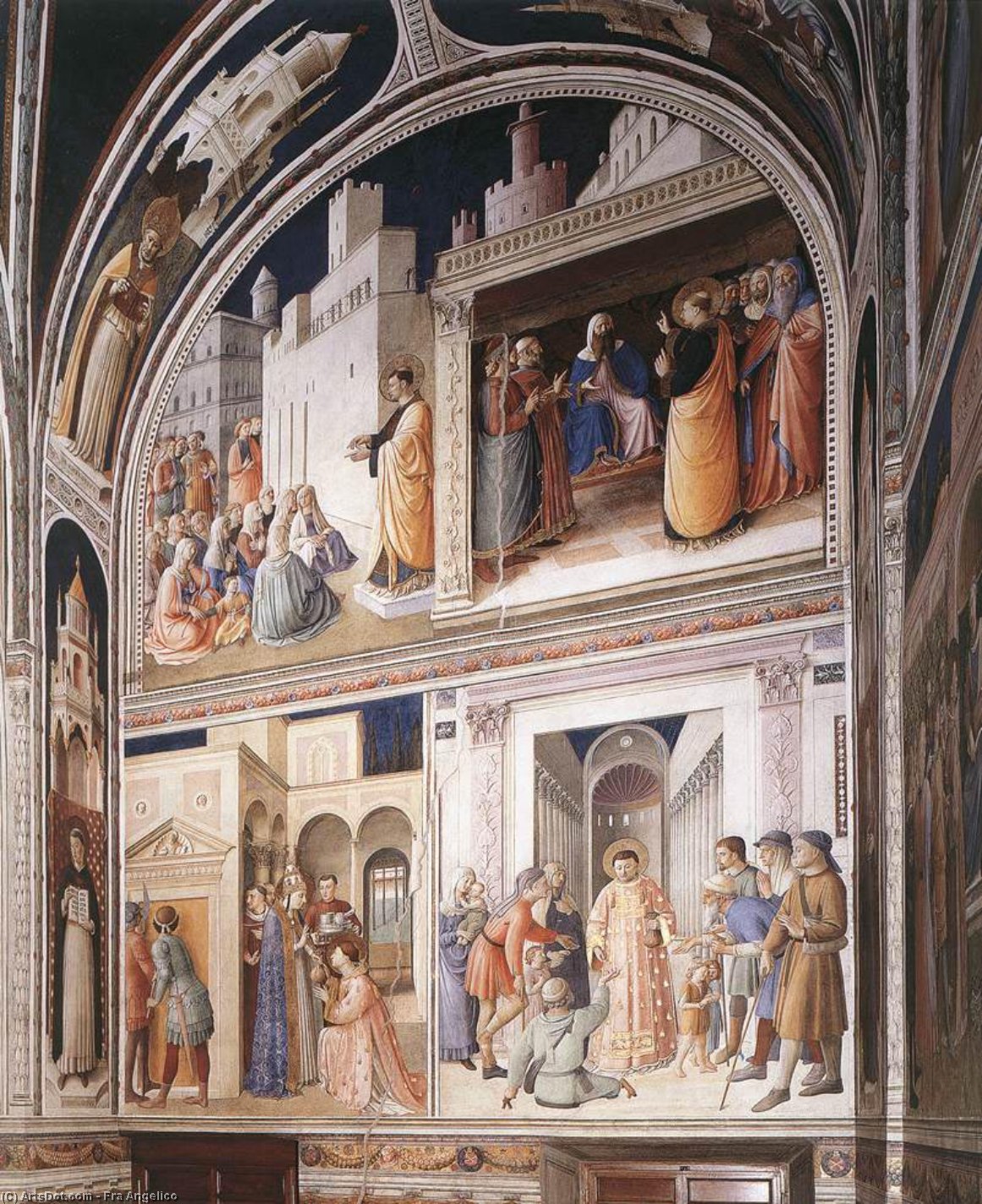 Wikioo.org - The Encyclopedia of Fine Arts - Painting, Artwork by Fra Angelico - Scenes from the Lives of Sts Lawrence and Stephen