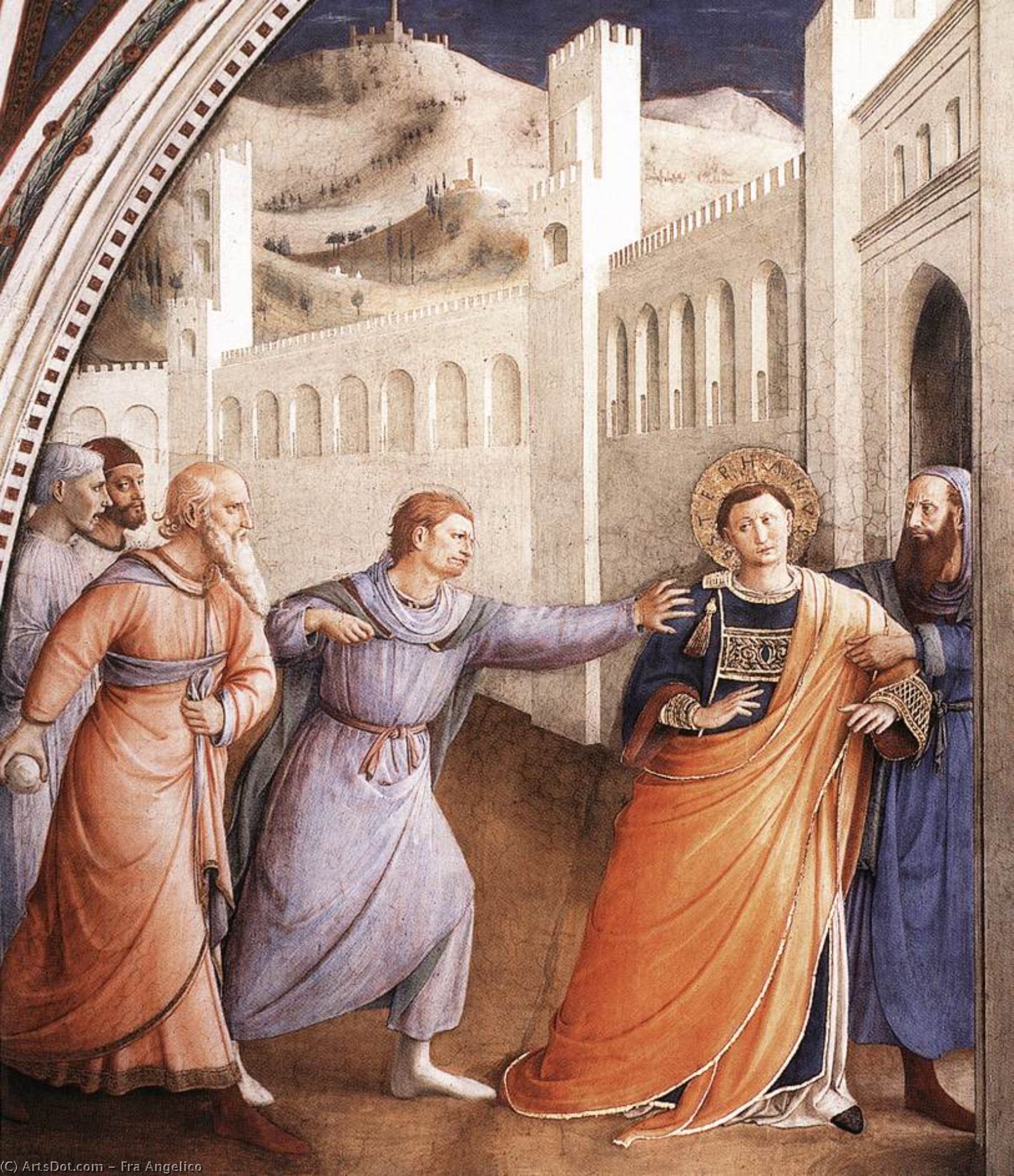 Wikioo.org - The Encyclopedia of Fine Arts - Painting, Artwork by Fra Angelico - St Stephen Being Led to his Martyrdom