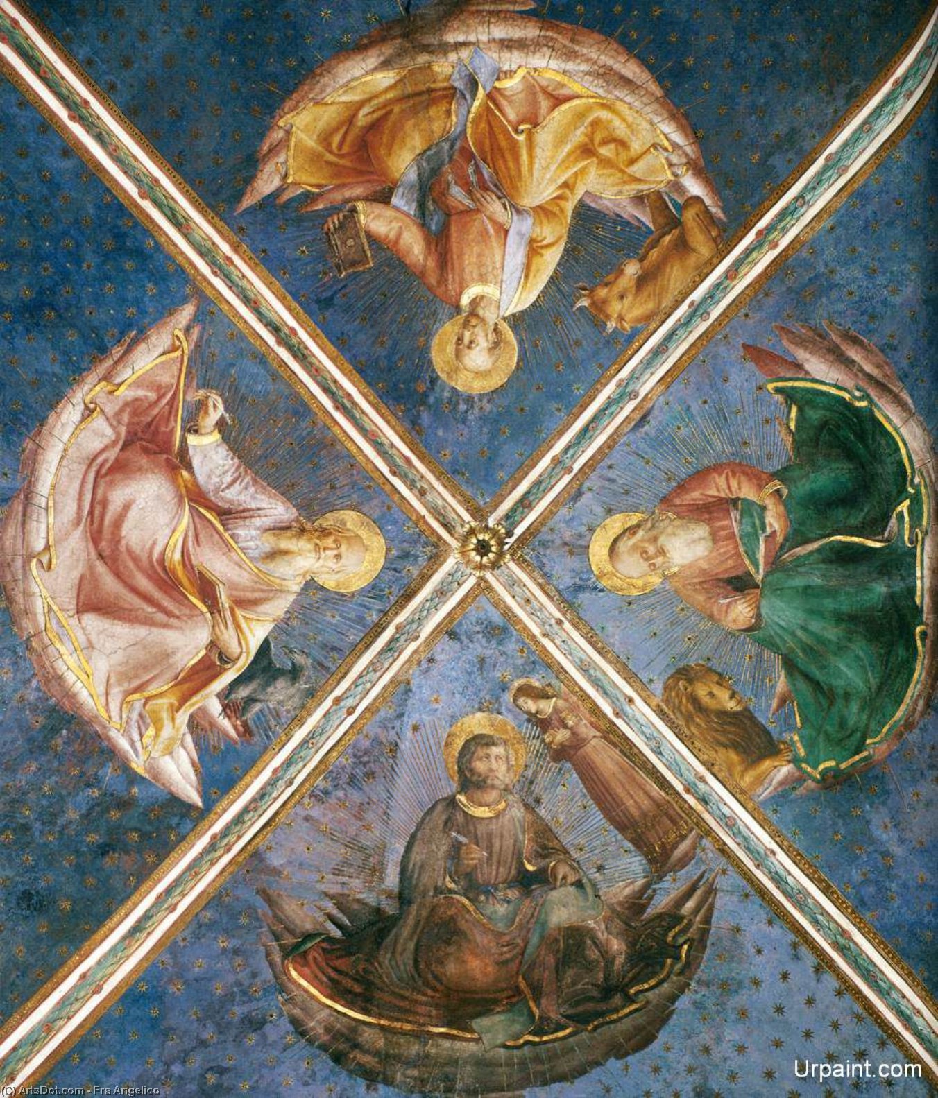 Wikioo.org - The Encyclopedia of Fine Arts - Painting, Artwork by Fra Angelico - View of the chapel vaulting