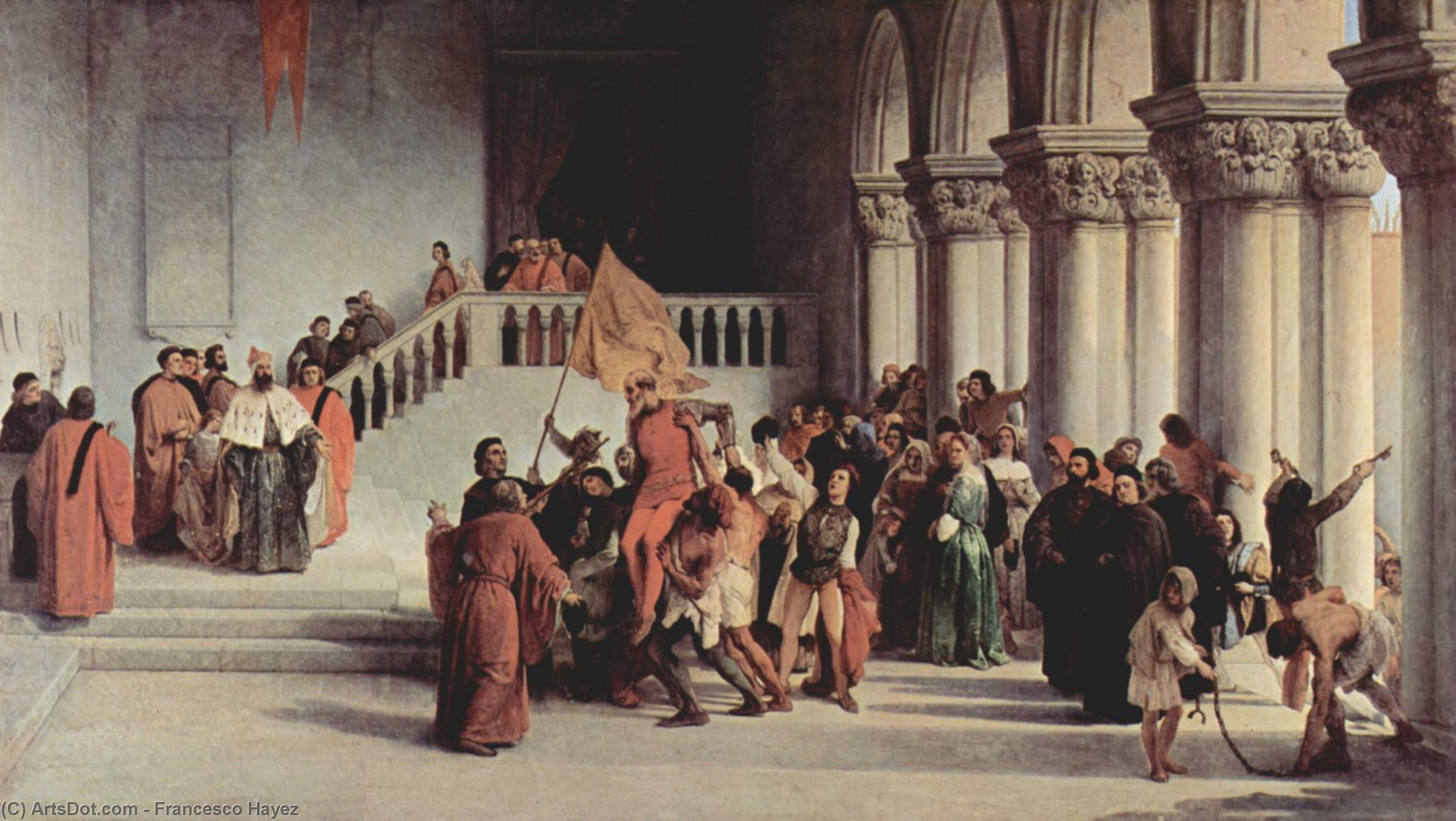 Wikioo.org - The Encyclopedia of Fine Arts - Painting, Artwork by Francesco Hayez - The liberation from the prison of Vettor Pisani