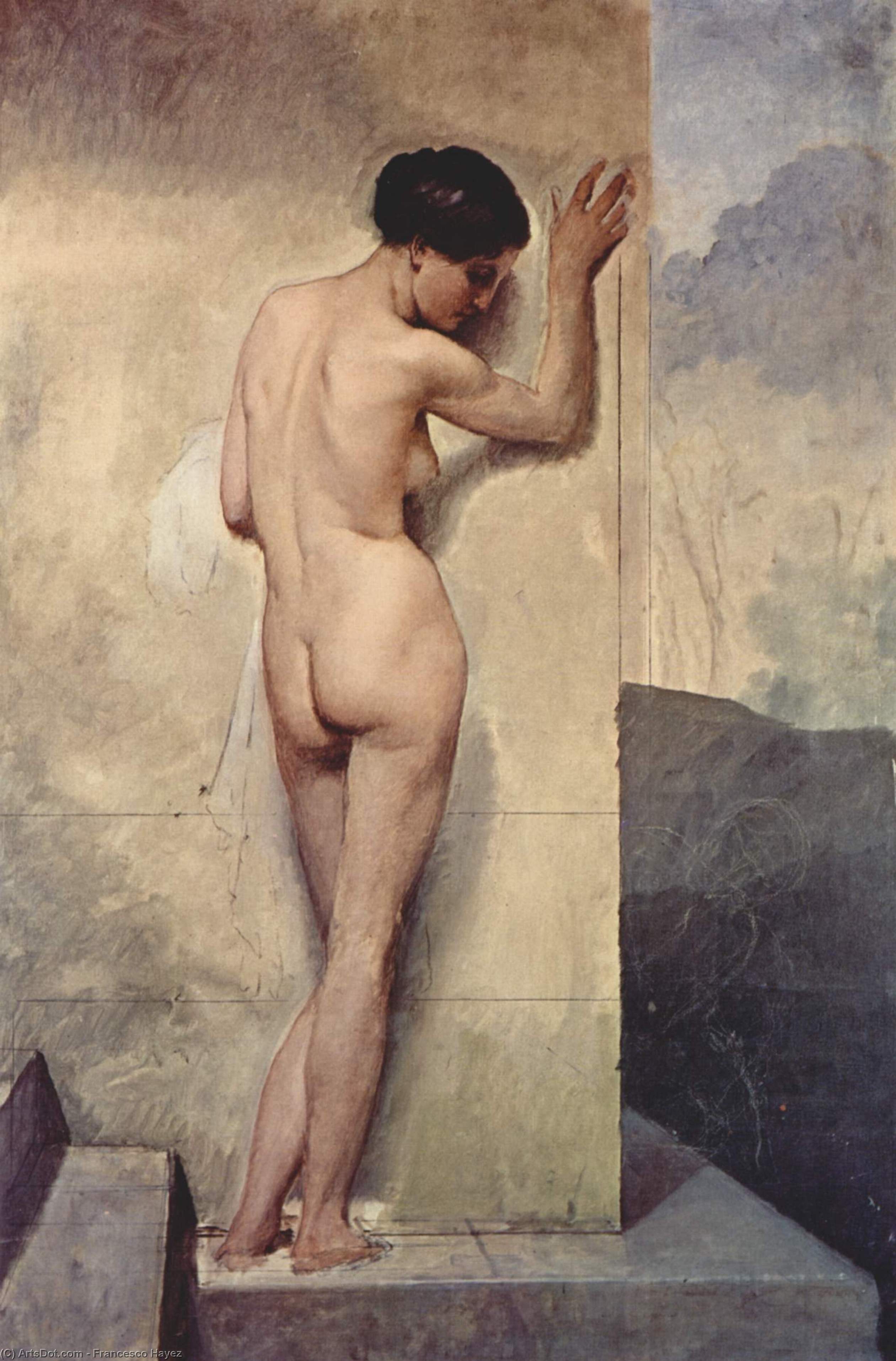 Wikioo.org - The Encyclopedia of Fine Arts - Painting, Artwork by Francesco Hayez - Female nude