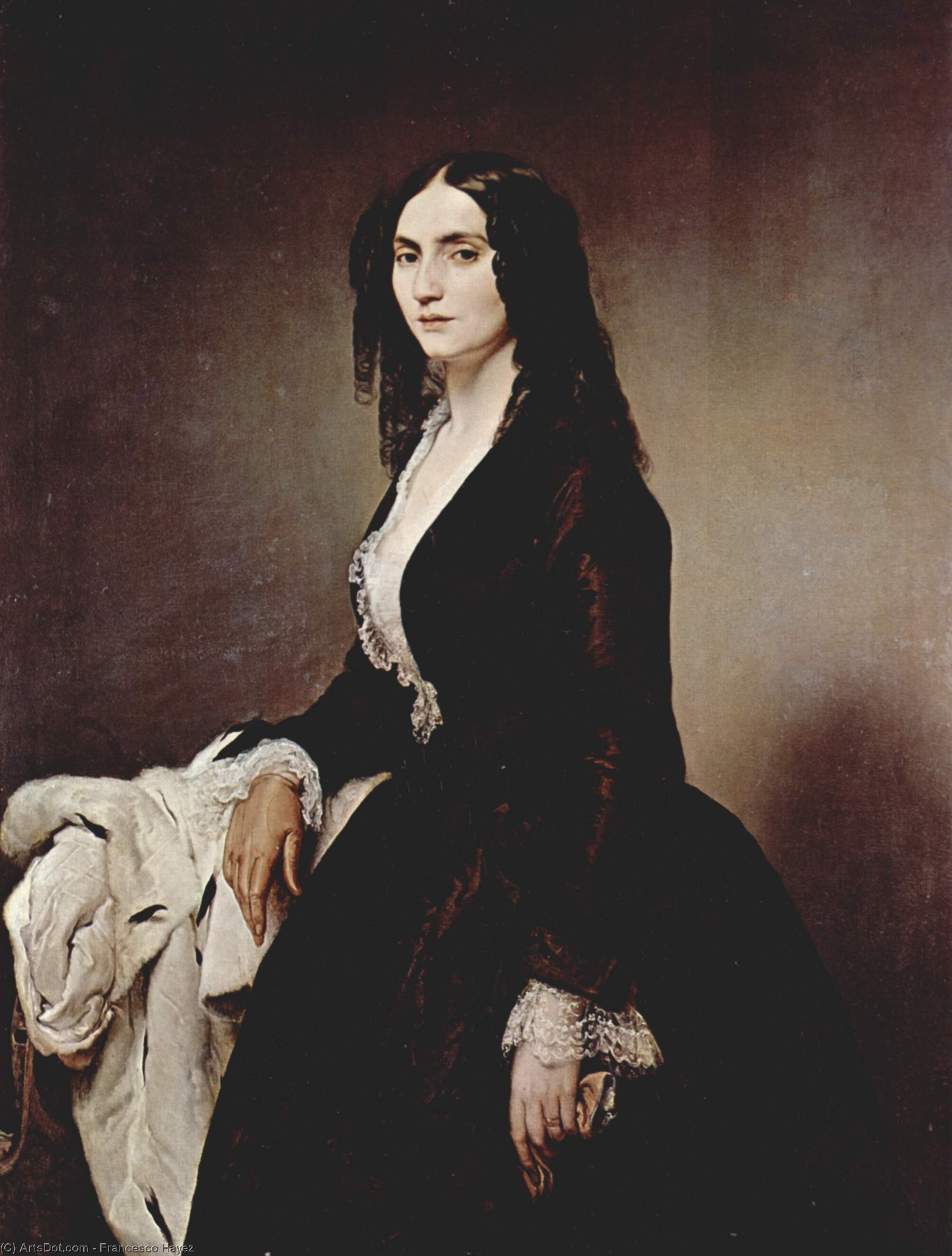 Wikioo.org - The Encyclopedia of Fine Arts - Painting, Artwork by Francesco Hayez - Portrait of Matilde Juva Branca