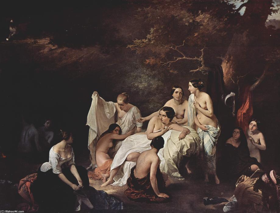 Wikioo.org - The Encyclopedia of Fine Arts - Painting, Artwork by Francesco Hayez - Bathing nymphs