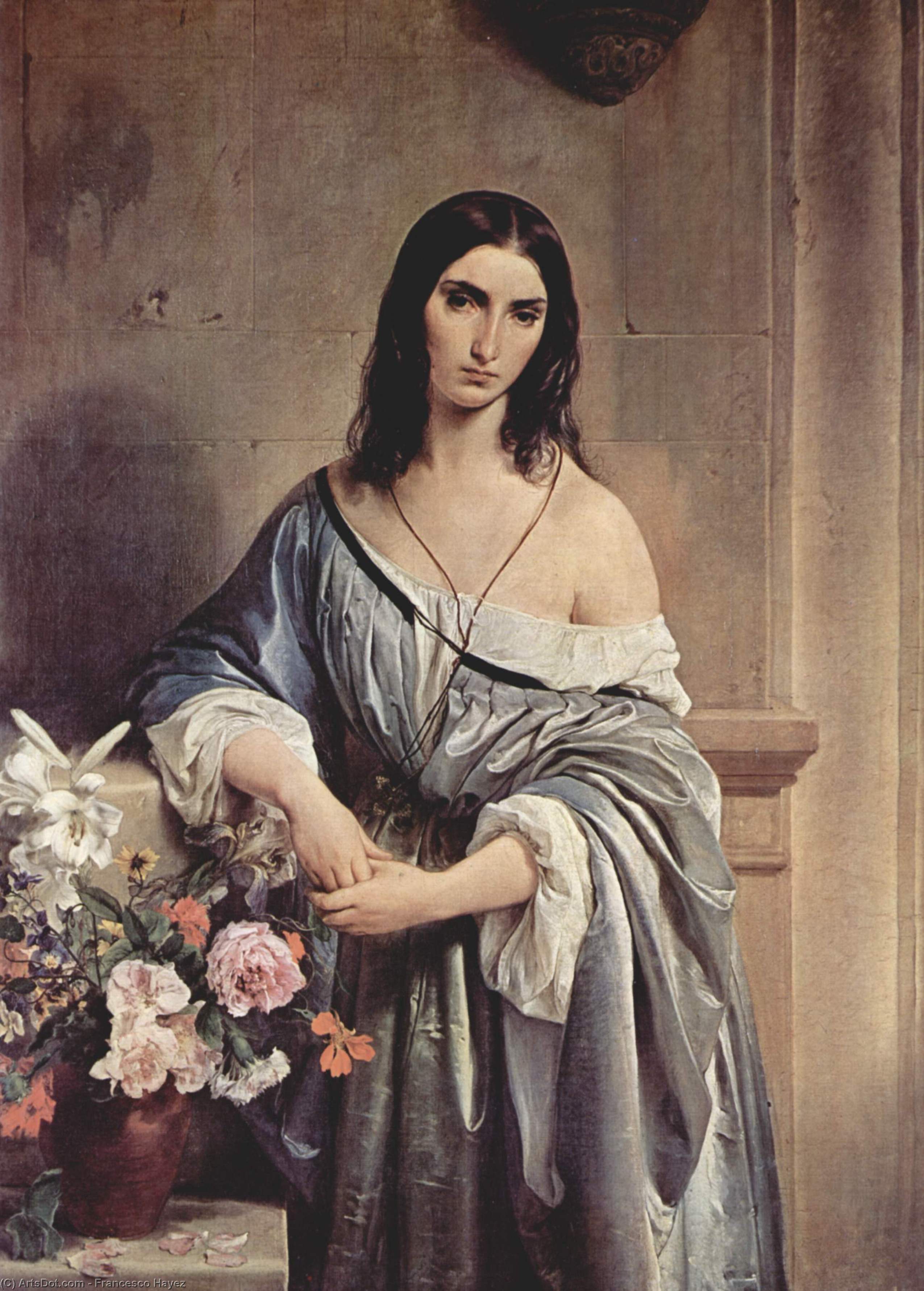 Wikioo.org - The Encyclopedia of Fine Arts - Painting, Artwork by Francesco Hayez - Melancholic Thoughts